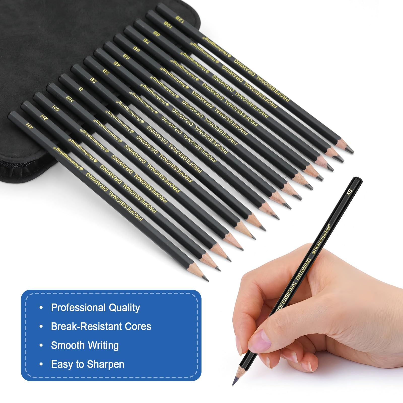 Heshengping, Sketching and 1 Count (Pack of 1), 026 Pack | Black Color