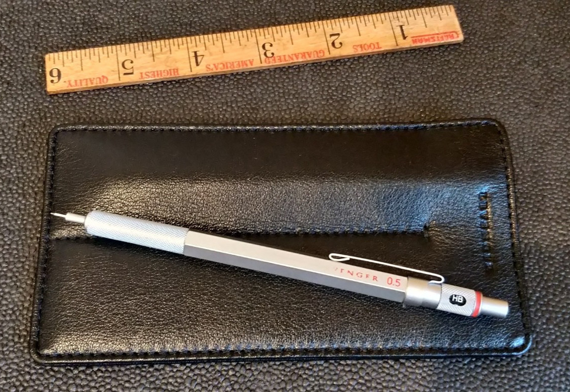 Rotring Levenger Lead Holder Mechanical Pencil with Leather Pouch