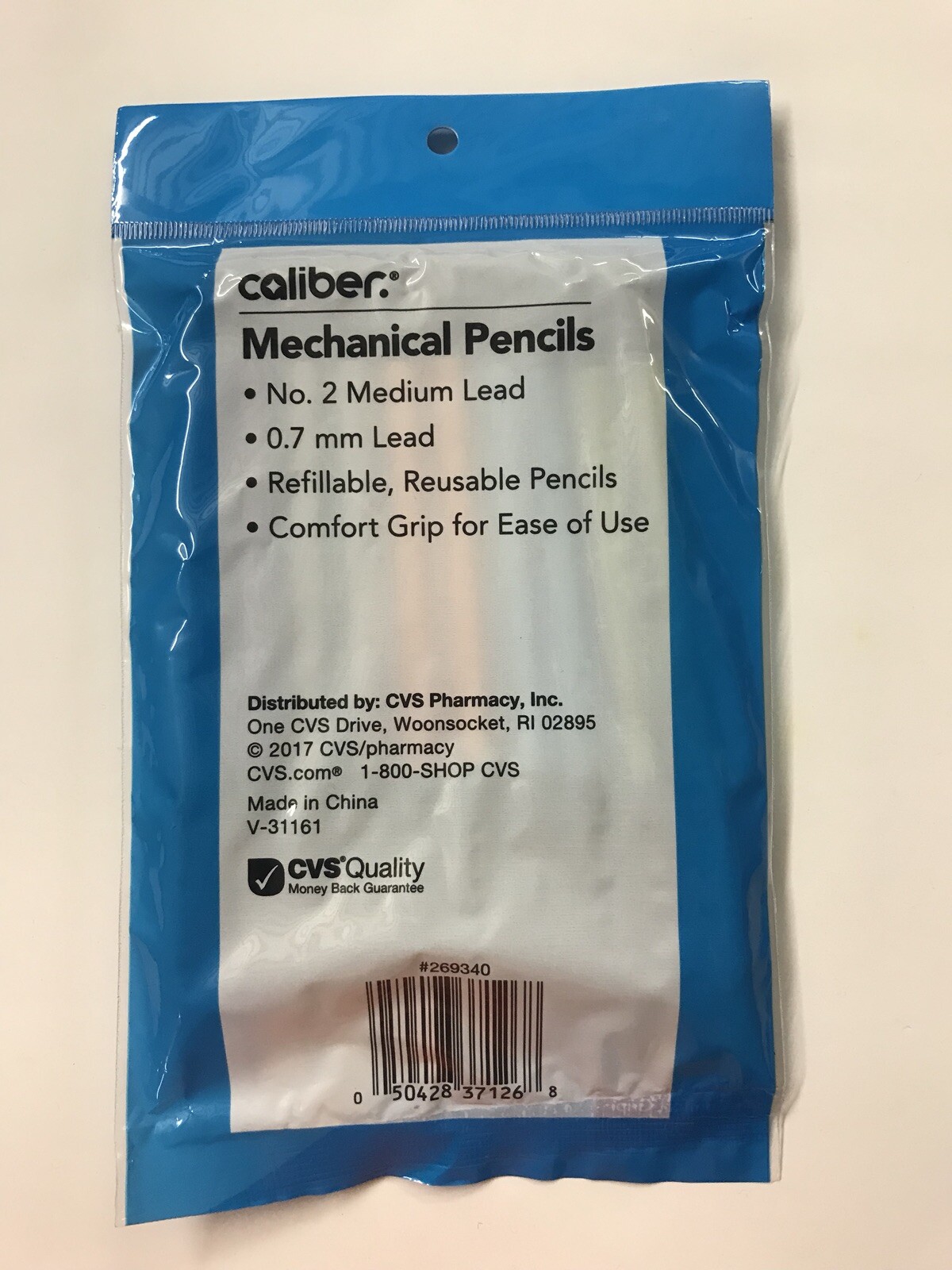 Caliber Mechanical Pencils 10 Pack-0.7mm #2 Lead-Refillable-Comfort Grip