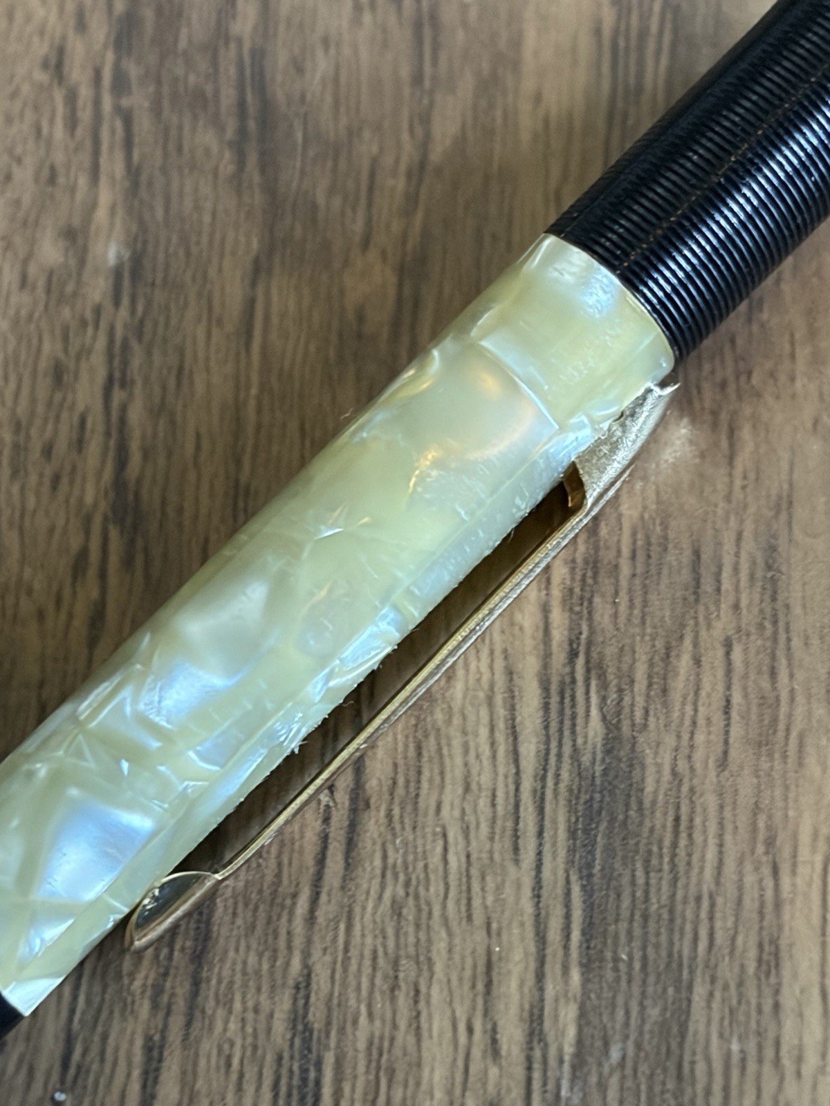 Vintage Pair Mechanical Pencil Sheaffer’s Black Gold and Silver MOP