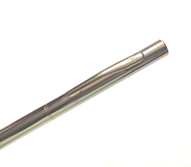 Vintage Mechanical Twist Pencil Business Sleek Silver Gold Color Pocket Clip