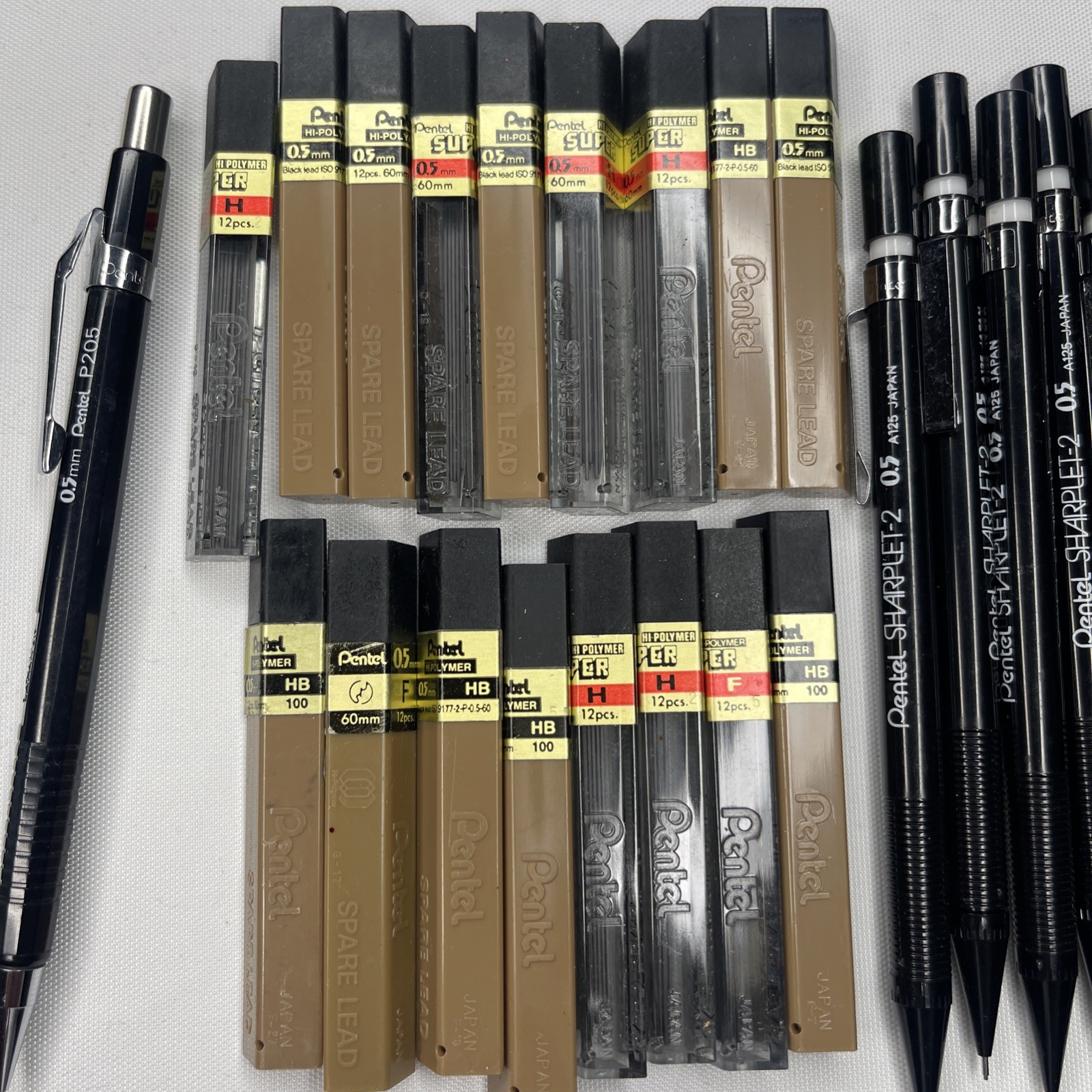 Pentel Vintage Lot of 27 Pencils Sharplet-2 A125 AL15 P205 + Mixed Lot Of Lead