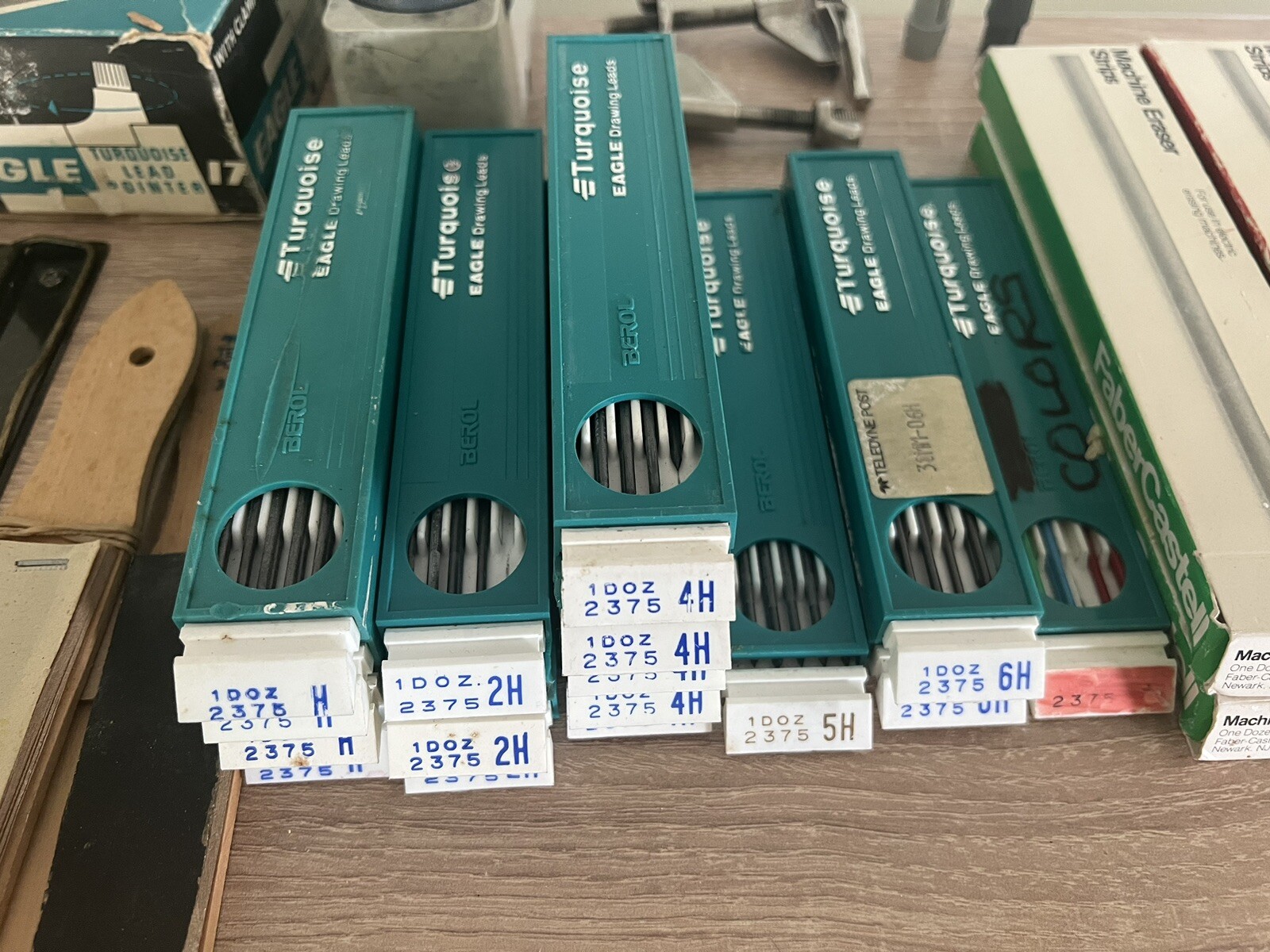Drafting Bundle- Turquoise Eagle,Faber Castell, Alvin-Leads,Erasers,Lead Pointer