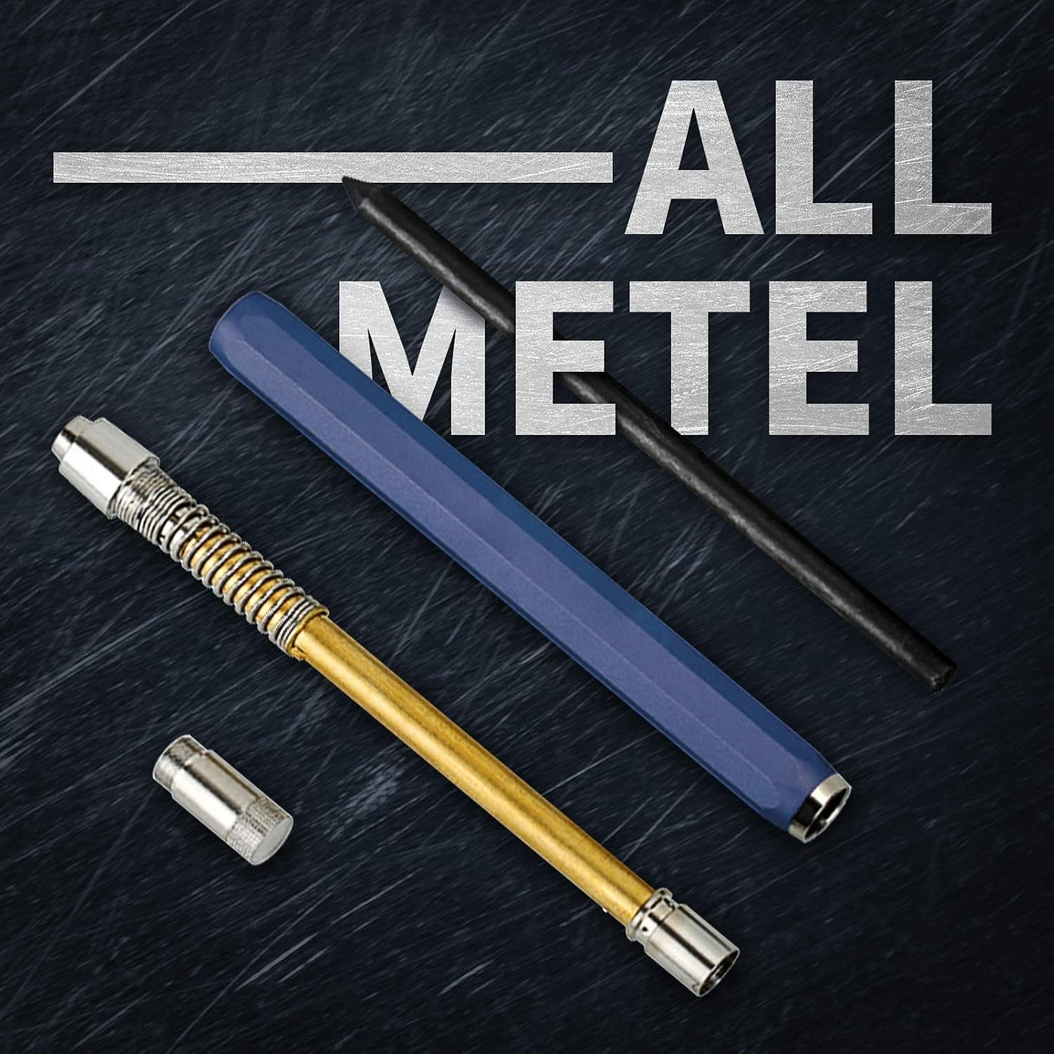 5.6mm Mechanical Pencil Lead Holder with Clip Metal Mechanical Clutch with Bu…