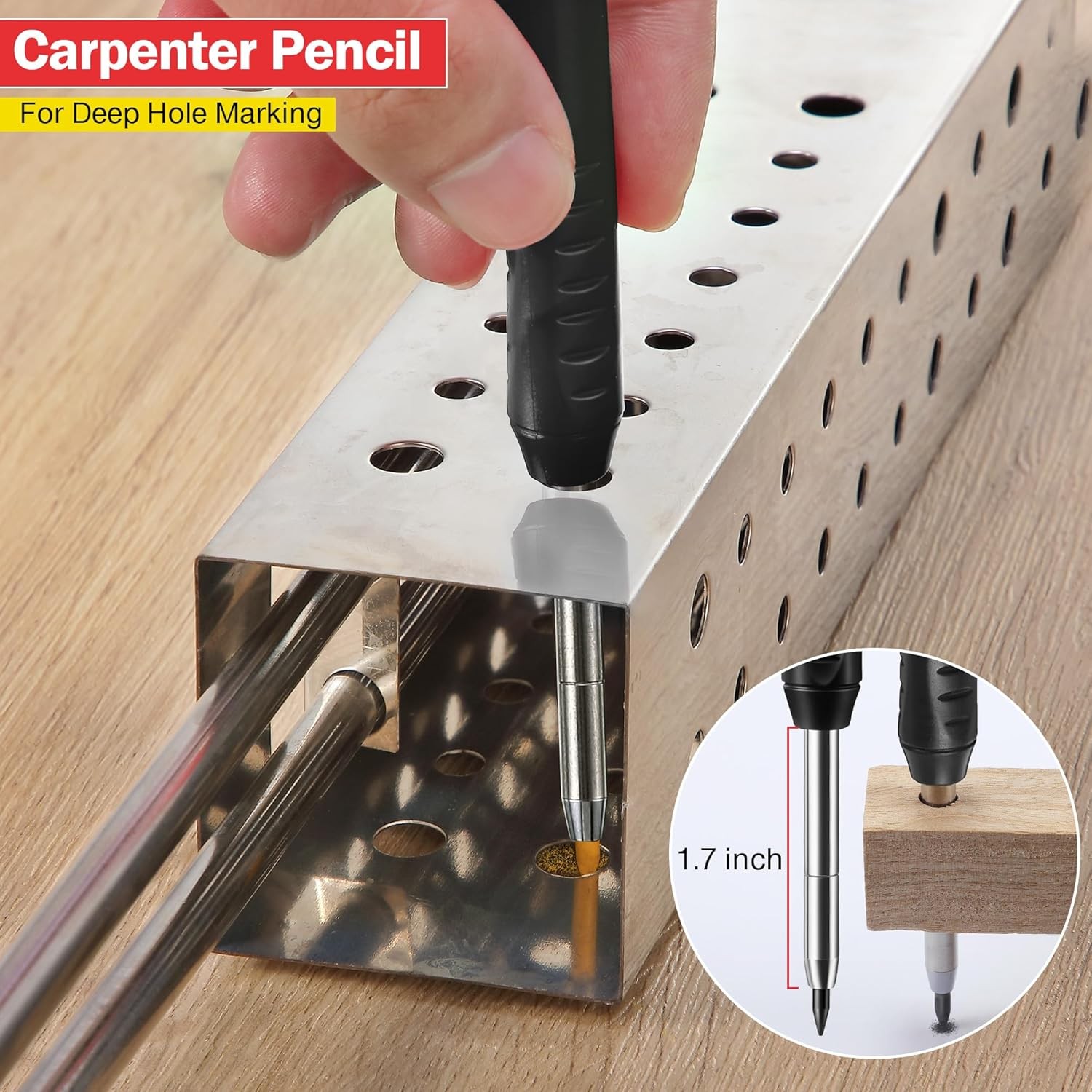 Hiboom Solid Carpenter Pencil Set for Construction 1 Count (Pack of 1), Black