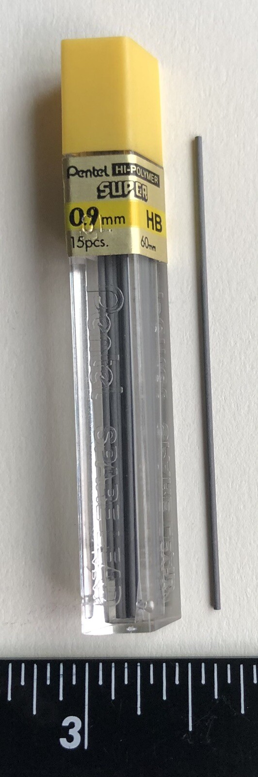 Vintage PENTEL Hi Polymer HB Mechanical Pencil Lead .9mm Black NOS 15pk Japan