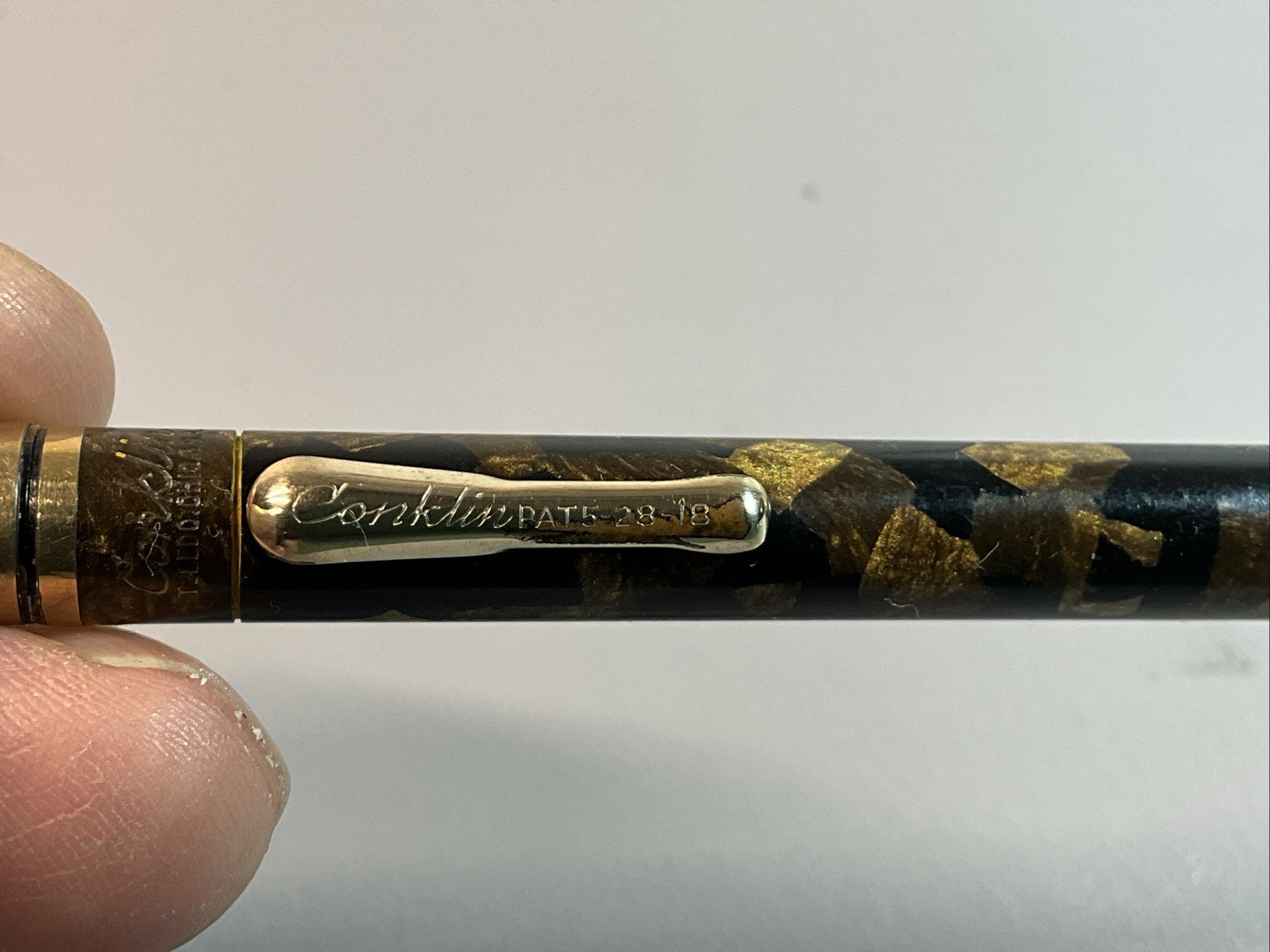 VINTAGE CONKLIN ENDURA MECHANICAL PENCIL BRN BLACK MARBLE FINISH FLAT TOP (S1197