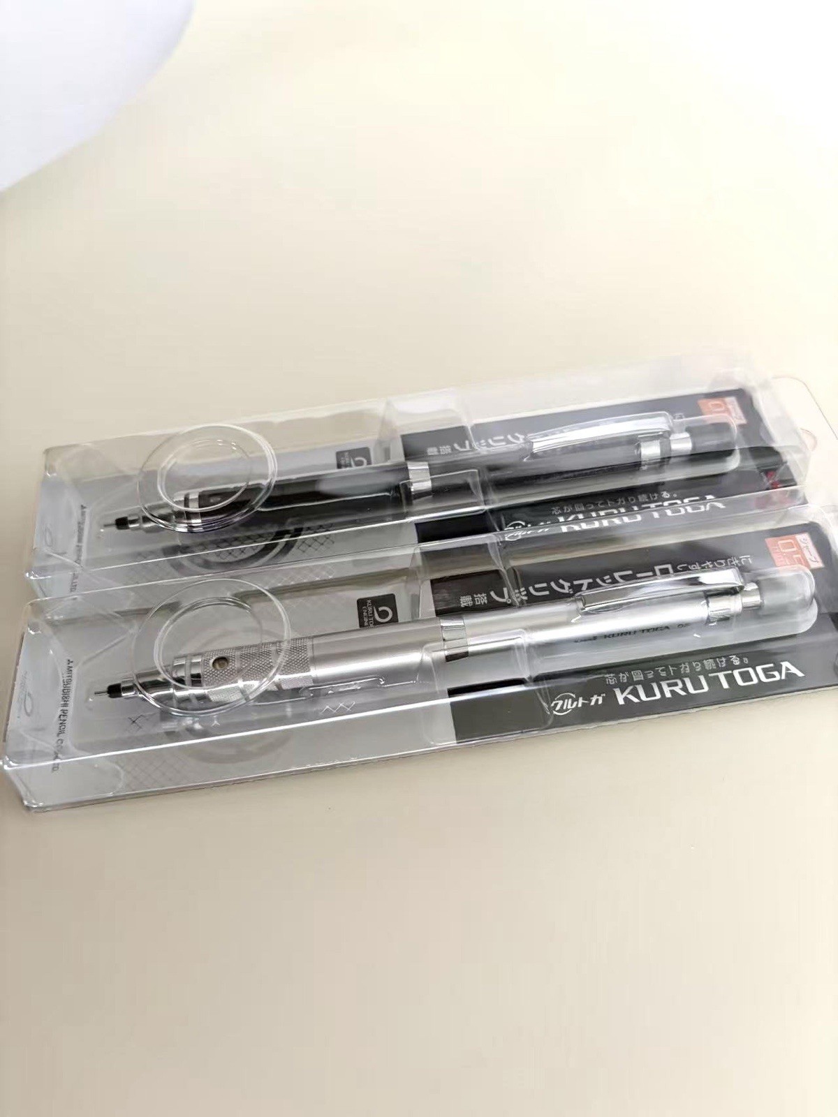 Uni Kuru Toga Roulette Mechanical Pencil 0.5mm Set Silver Gun Metallic Japan