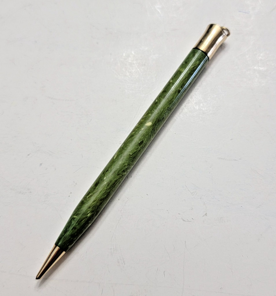 1920s Sheaffer’s Mini Jade Green Ring Top Gold Filled Mechanical Pencil