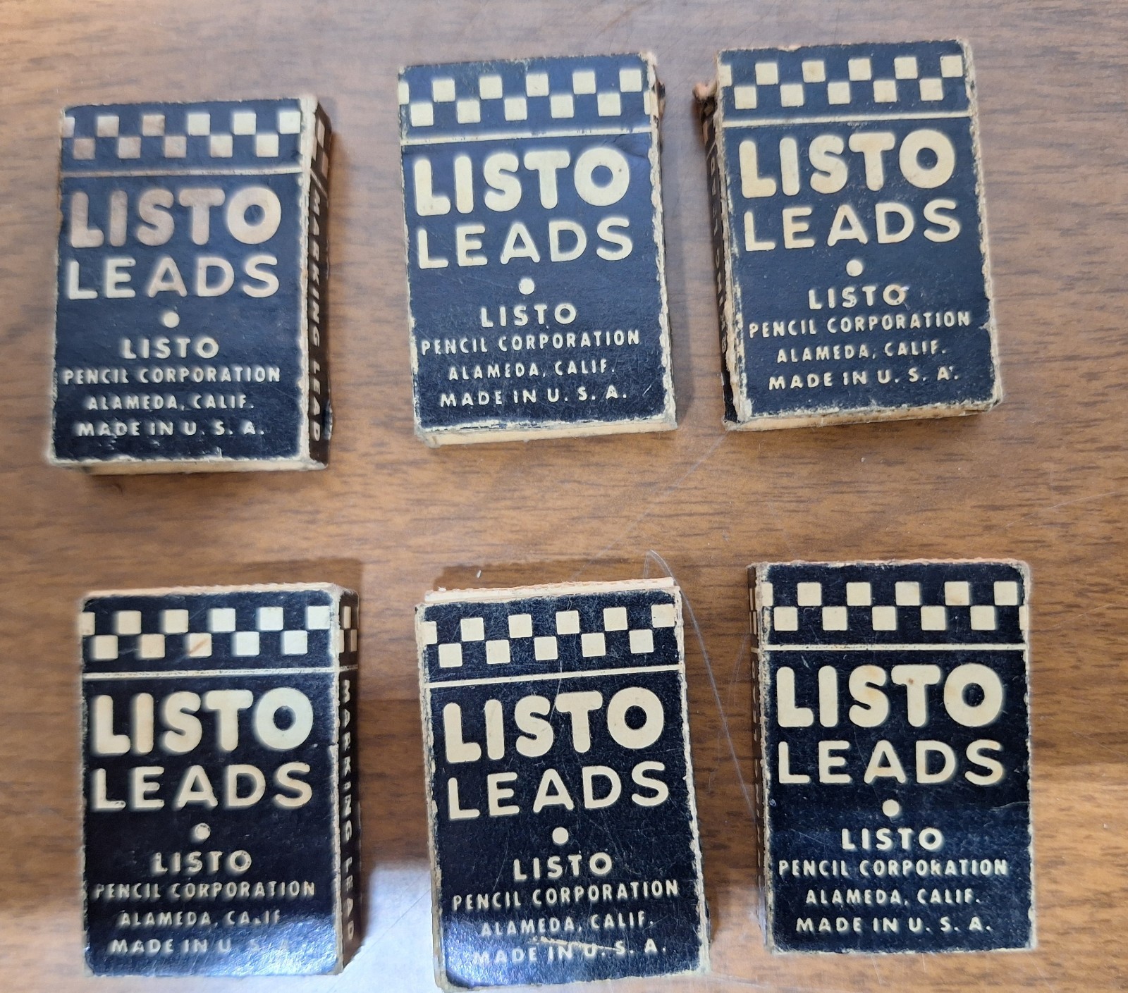 Vintage Listo Marking Leads Large Size Pencil Black No. 162 – 6 Pieces