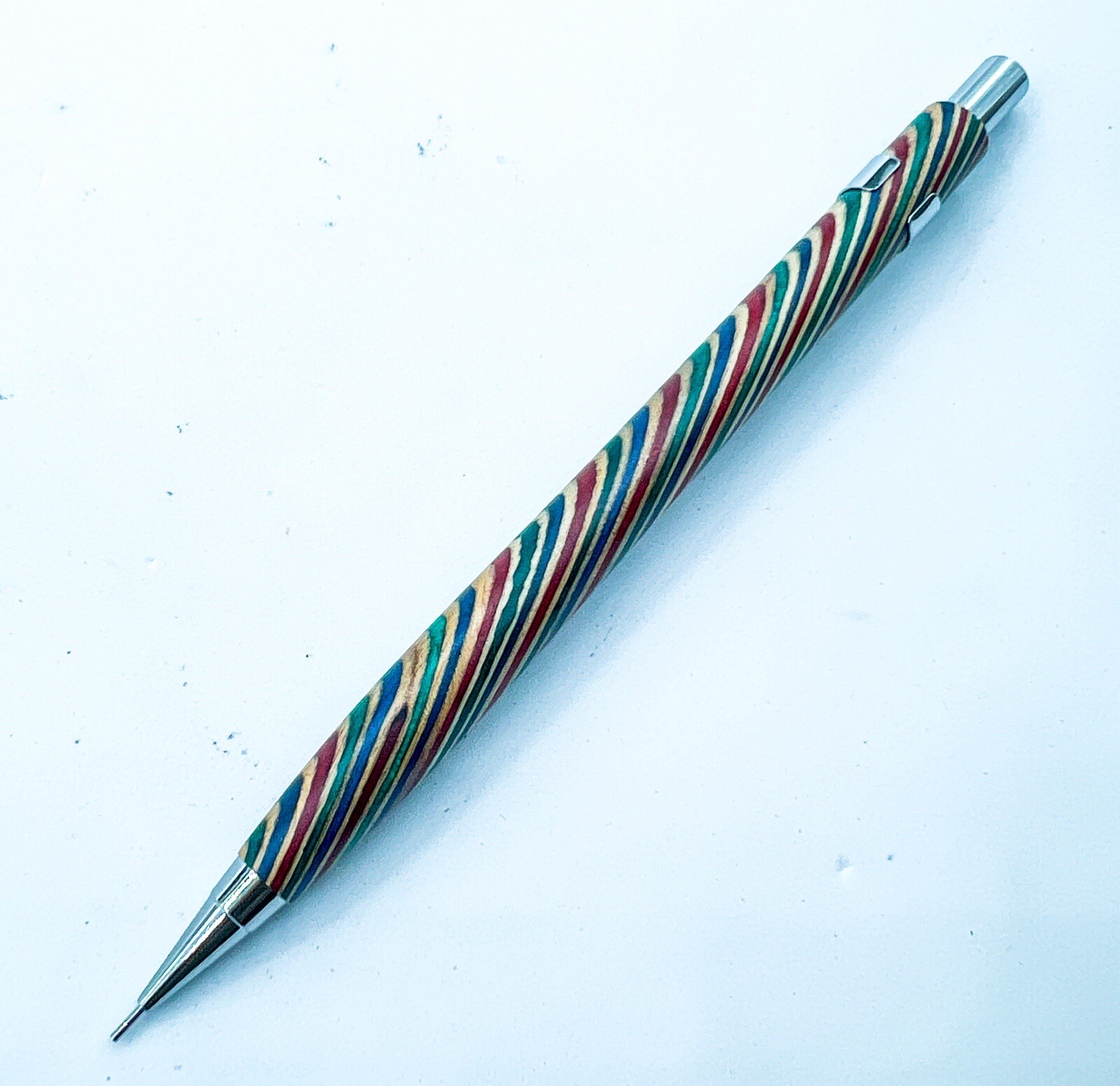 NEW Natural WOOD Rainbow Color MECHANICAL PENCIL 0.5mm Push Drafting