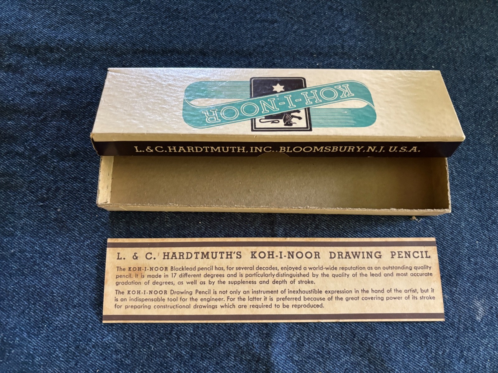 Vtg KOH-I-NOOR 1500 Box of 12, Made in USA H super resin bond~HB~3H~4H Super