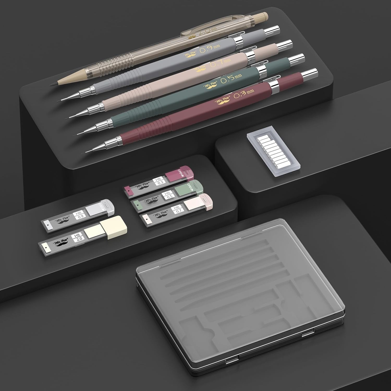Artisan Quality Vintage Mechanical Pencils – 0.3 to 2.0mm, 5 Refill Options
