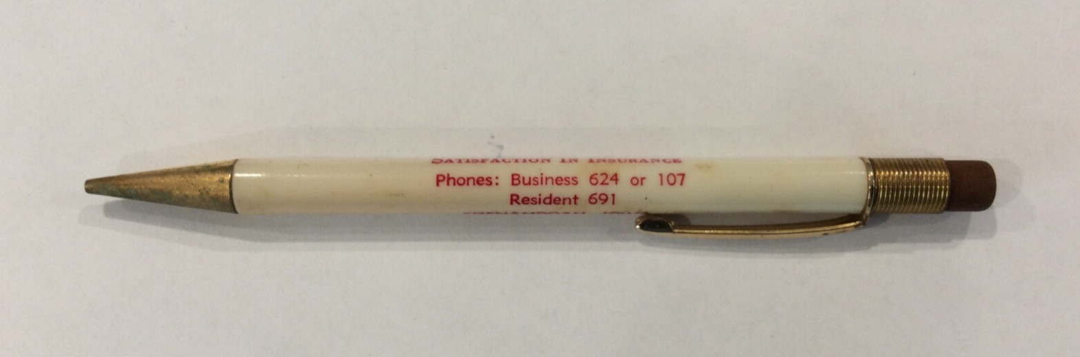 Vernon E Fisher Insurance Ph 624 Shenandoah Iowa Sayles-Wilson Mechanical Pencil