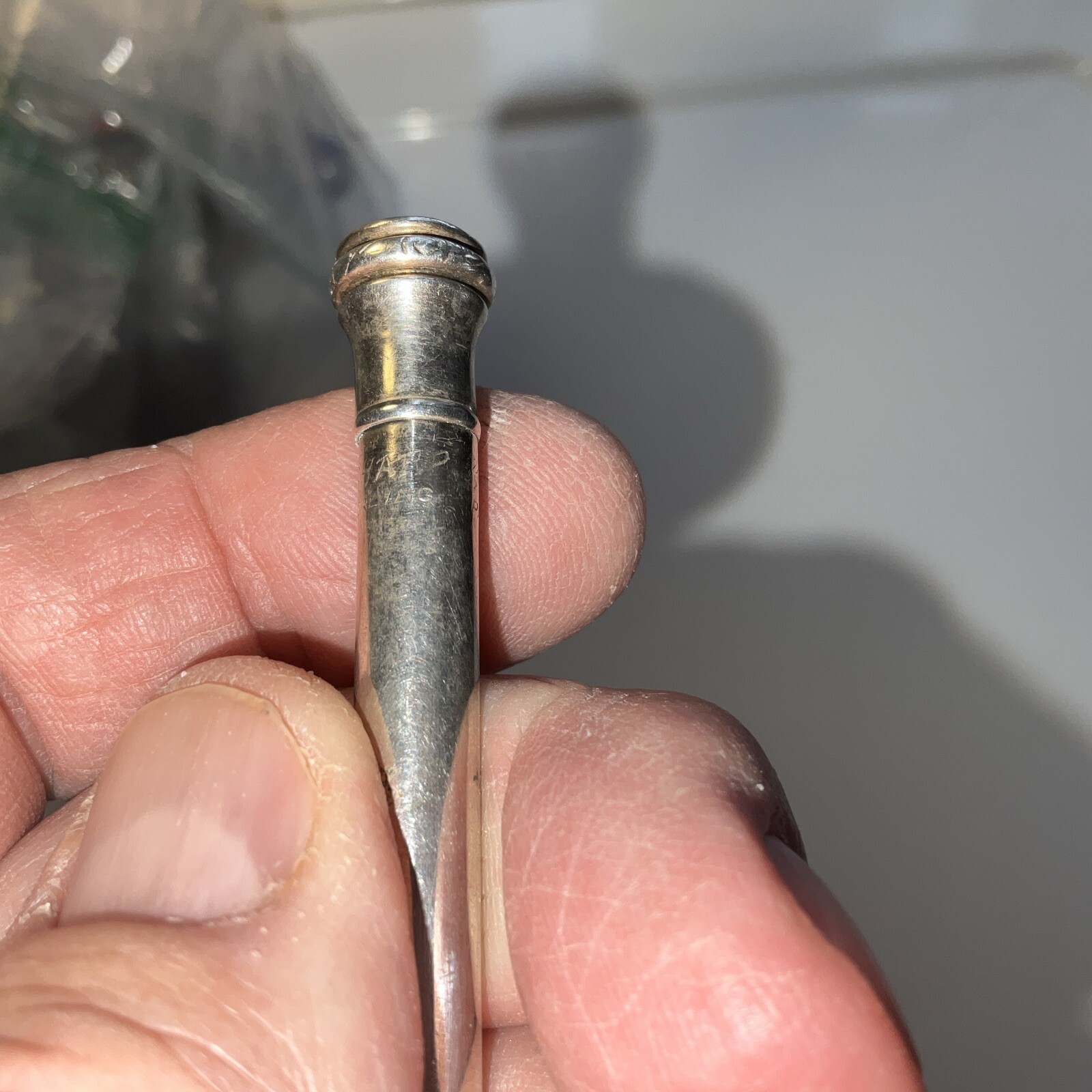 Vintage Wahl Eversharp Ring Top Floral Sterling Silver Mechanical Twist Pencil.