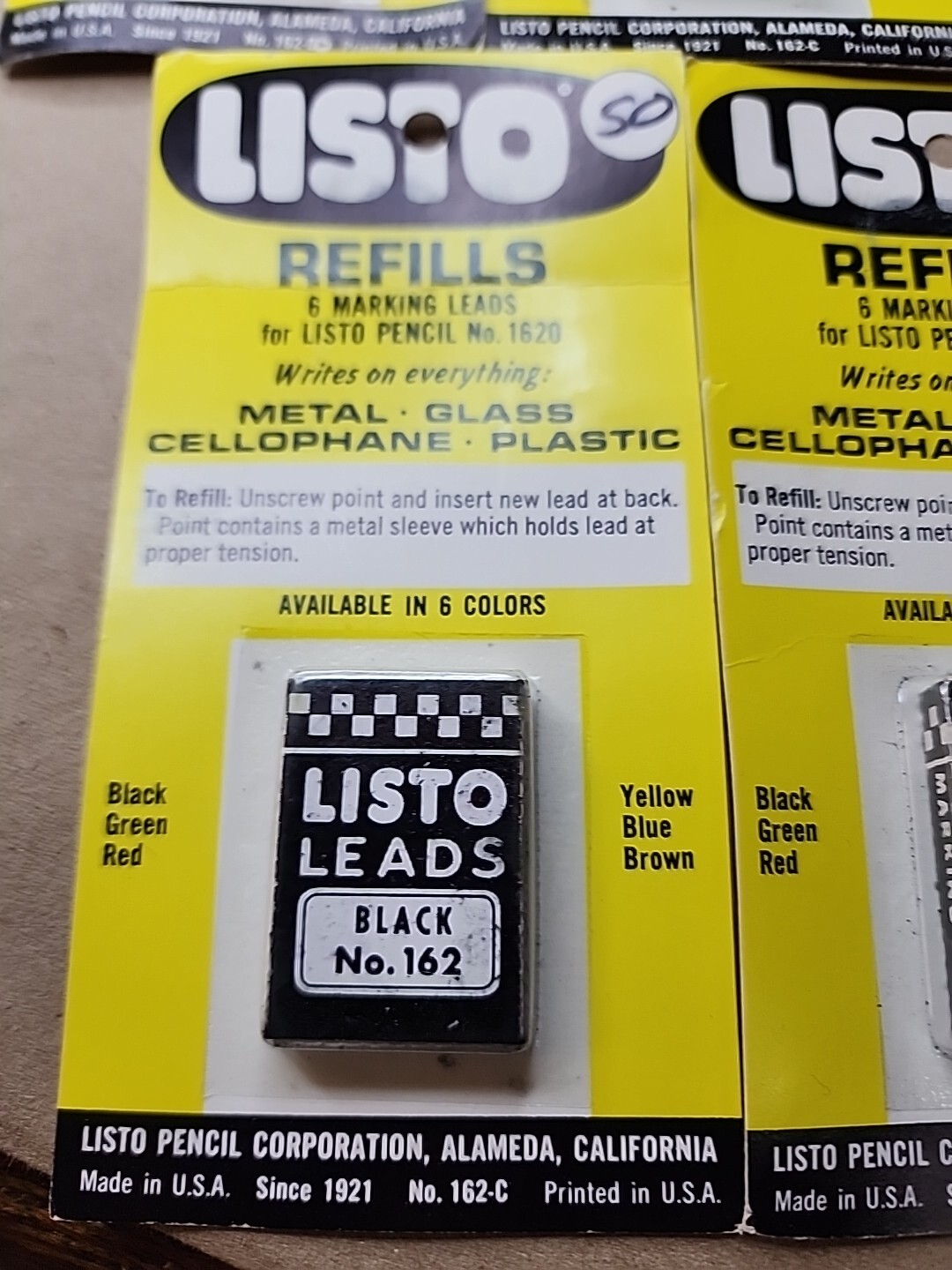 5 pks Vintage Listo Leads Black Grease 162c Made USA Cali NO UPC NOS Fits 1620