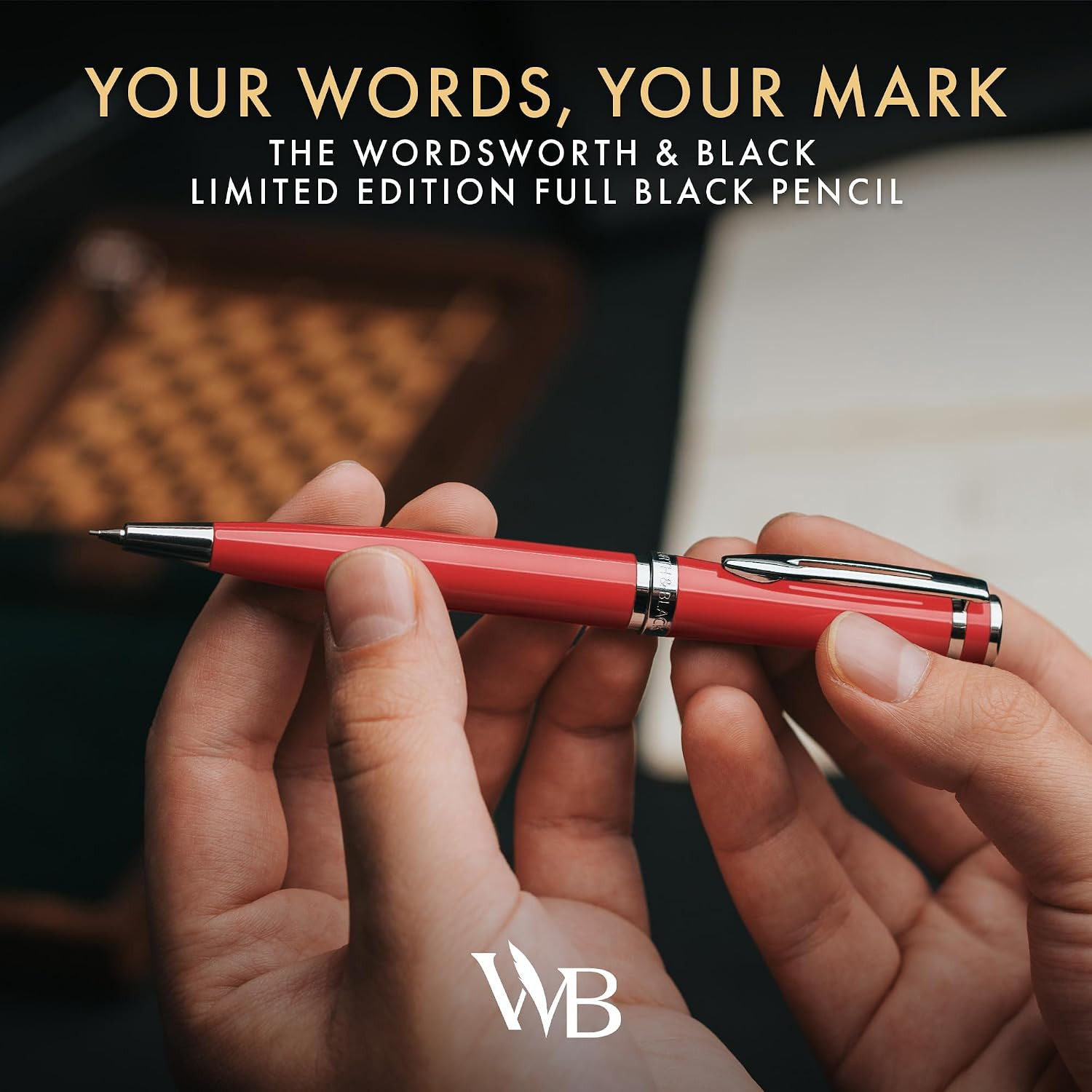 Wordsworth and Black Mechanical Pencil Graphite Lead- Stunning Luxury Metal Penc