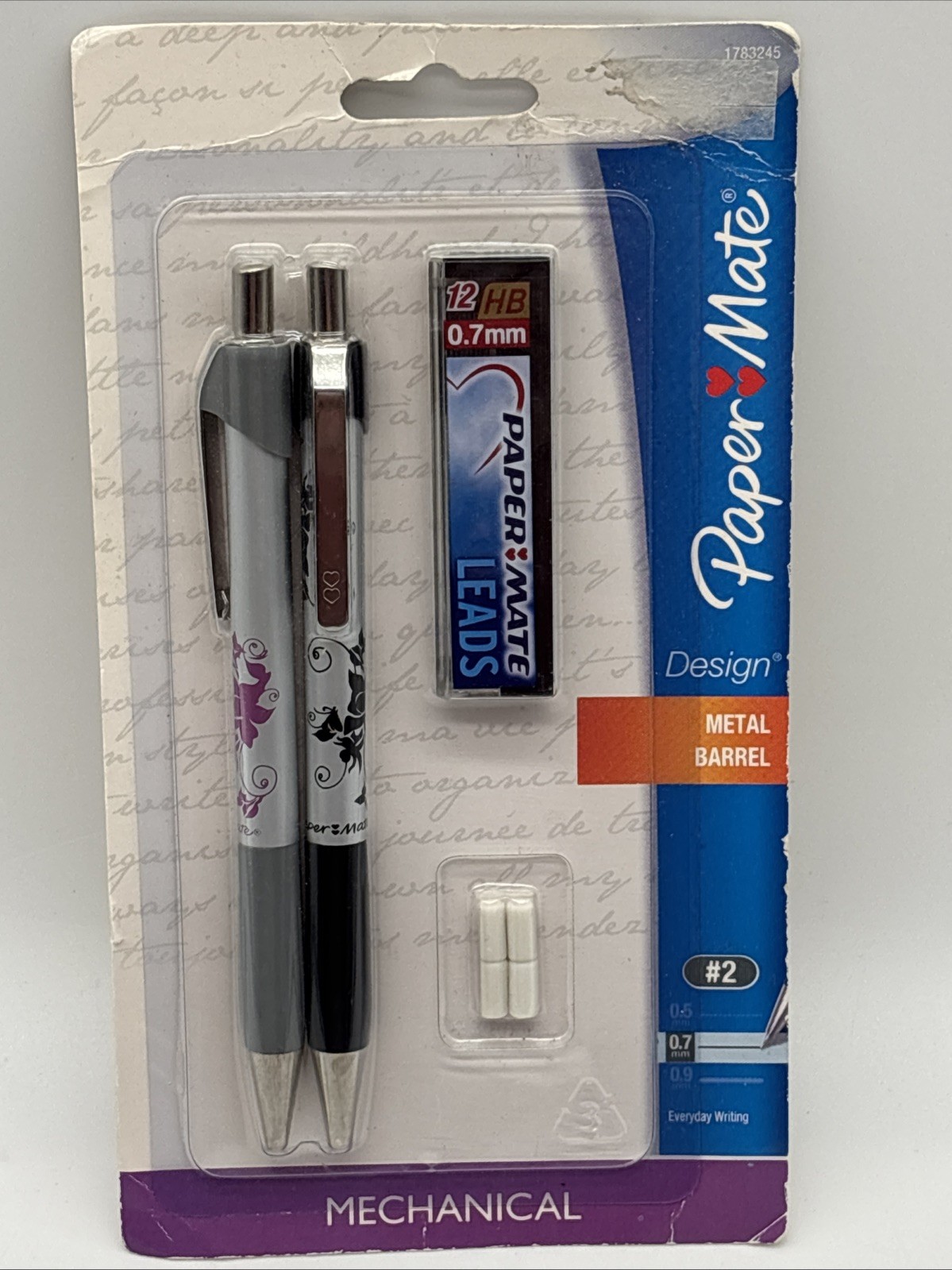 Paper mate metal barrel design #2 mechanical pencil floral Design discontinued