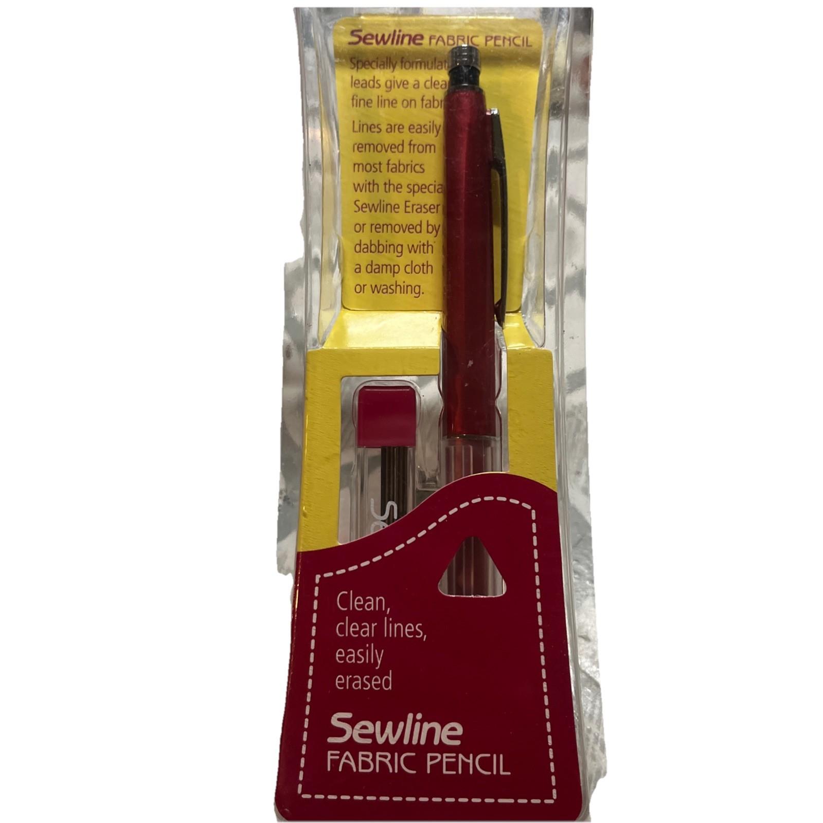Sewline Mechanical Fabric Pencil White Clean Fine Lines Quilters FAB50004