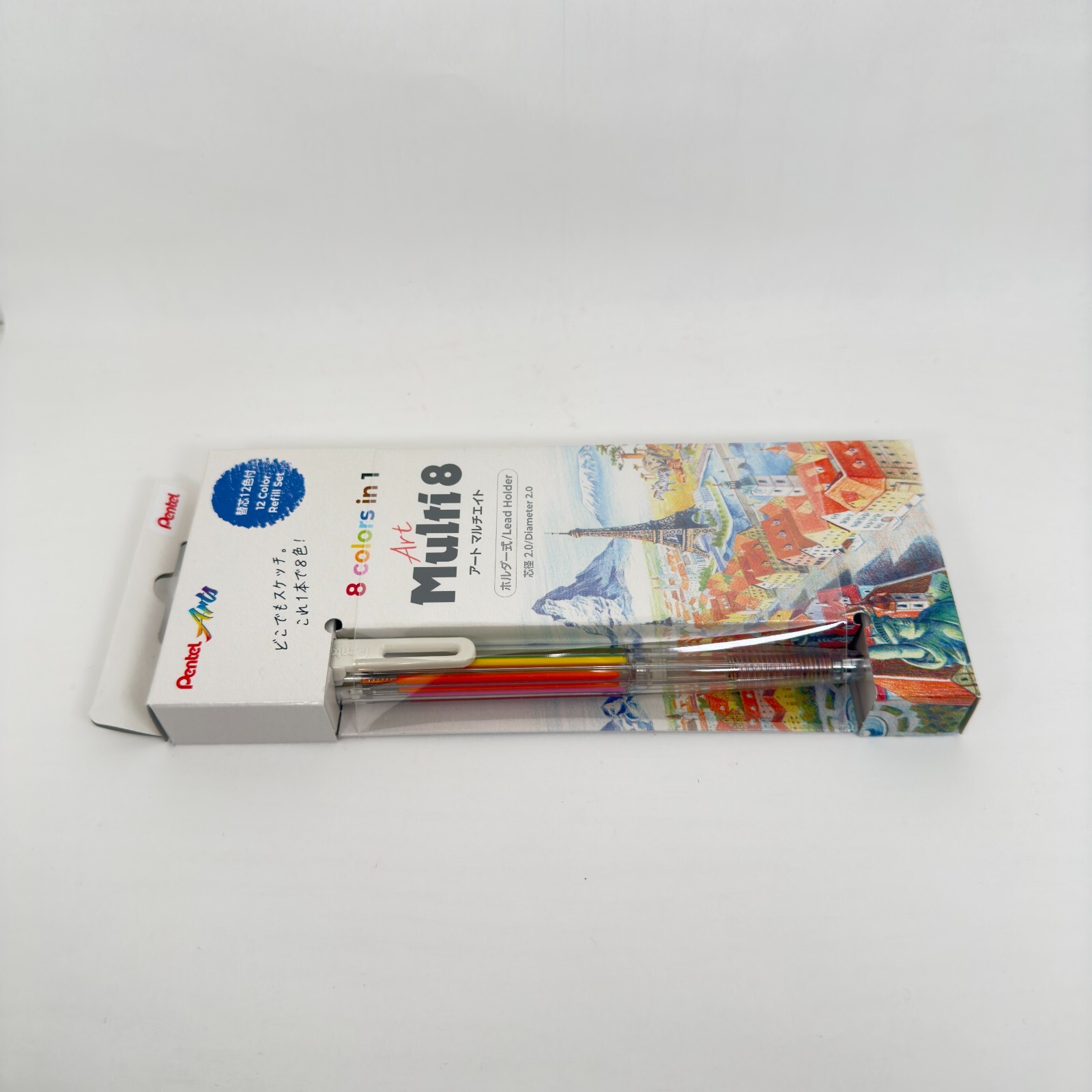 Pentel art multi8 Built-in 8 color leads + 12 color refills + lead sharpener