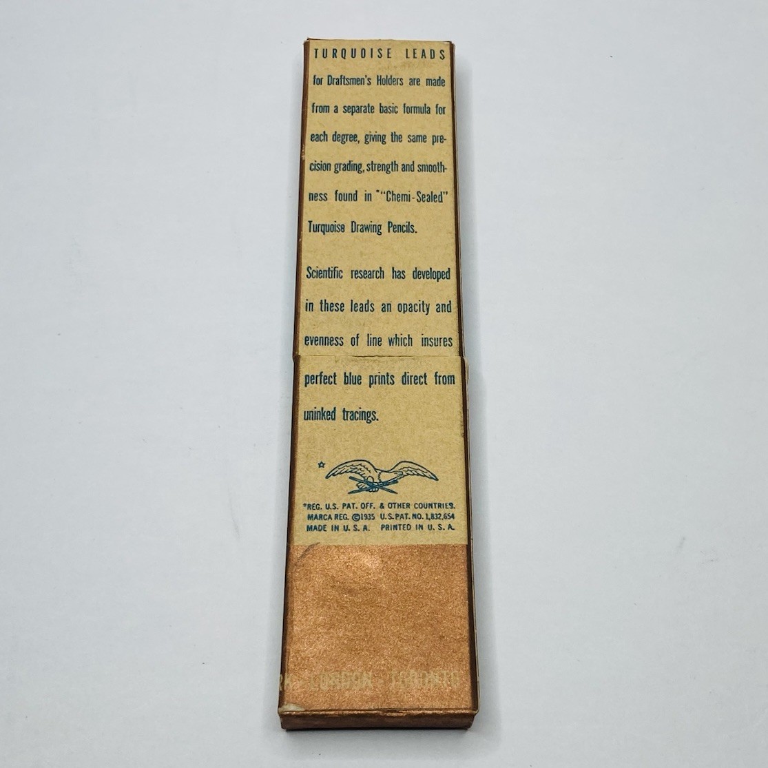 Vintage Eagle Turquoise Drawing Leads (1) Box H 6 Count Eagle Pencil Co.