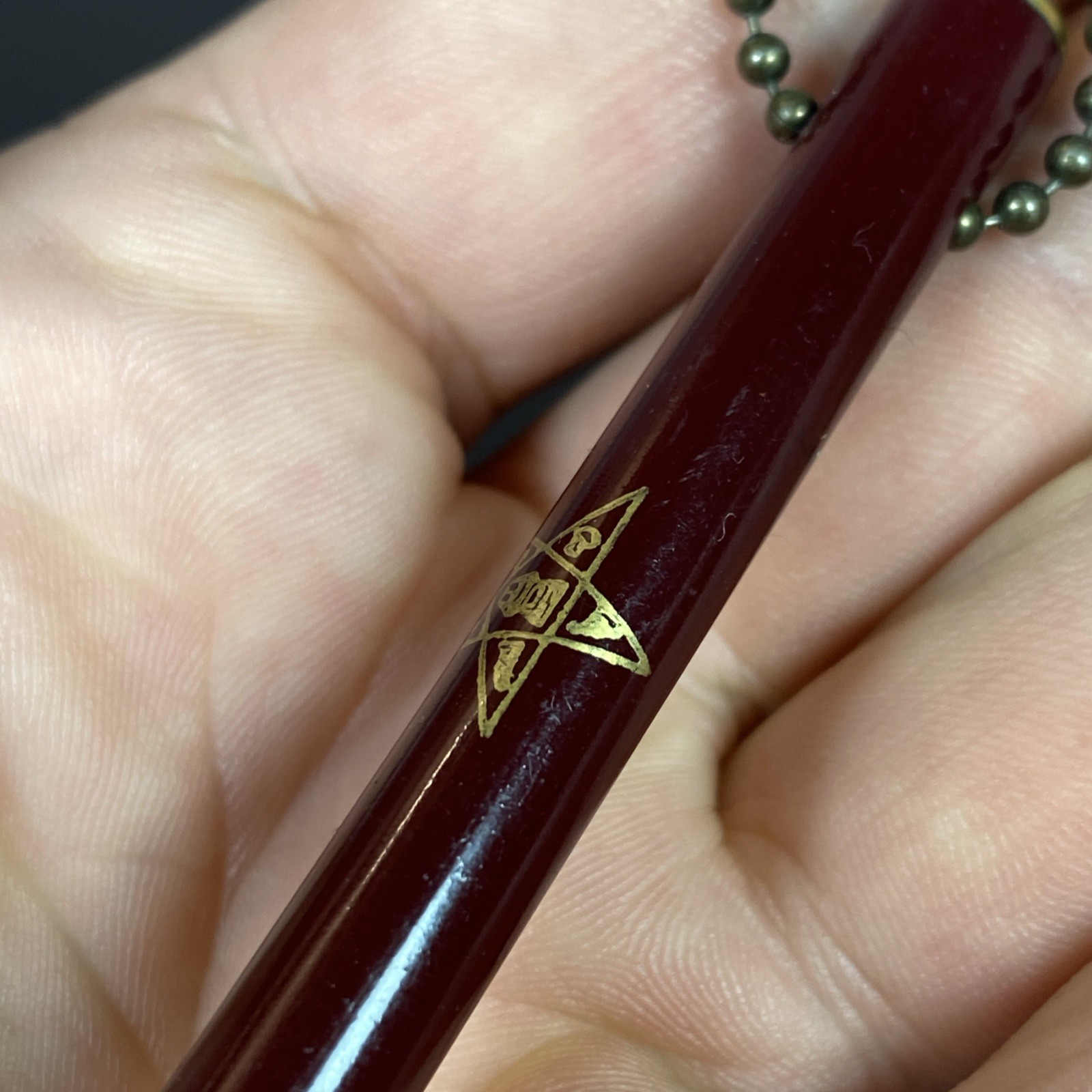 Masonic OES Order Of The Eastern Star Mechanical Pencil VTG Keychain Bead Chain