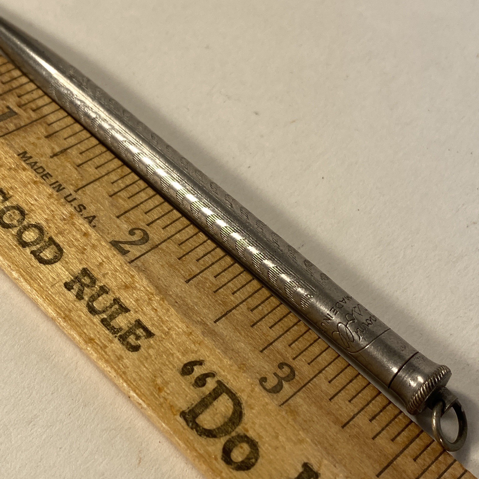 Vintage 3 1/2″ RediPoint Ingersoll Silvertone Mechanical Pencil no Lead