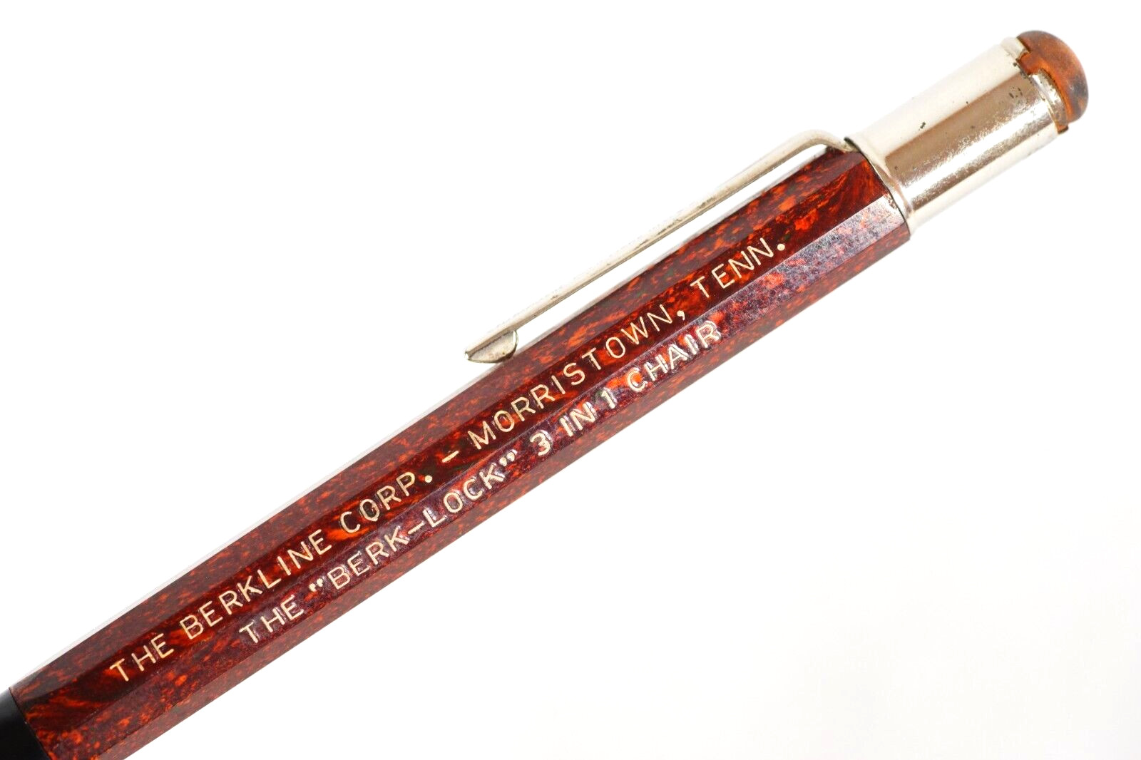 BERK LOCK 3 In 1 Chair Bakelite Autopoint 1950s Advertising Mechanical Pencil