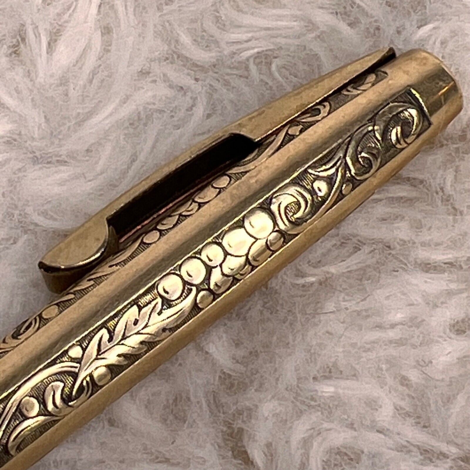 Vintage 70s Sheaffer 12k Imperial Mechanical Pencil Embossed Leaf Motif Gift