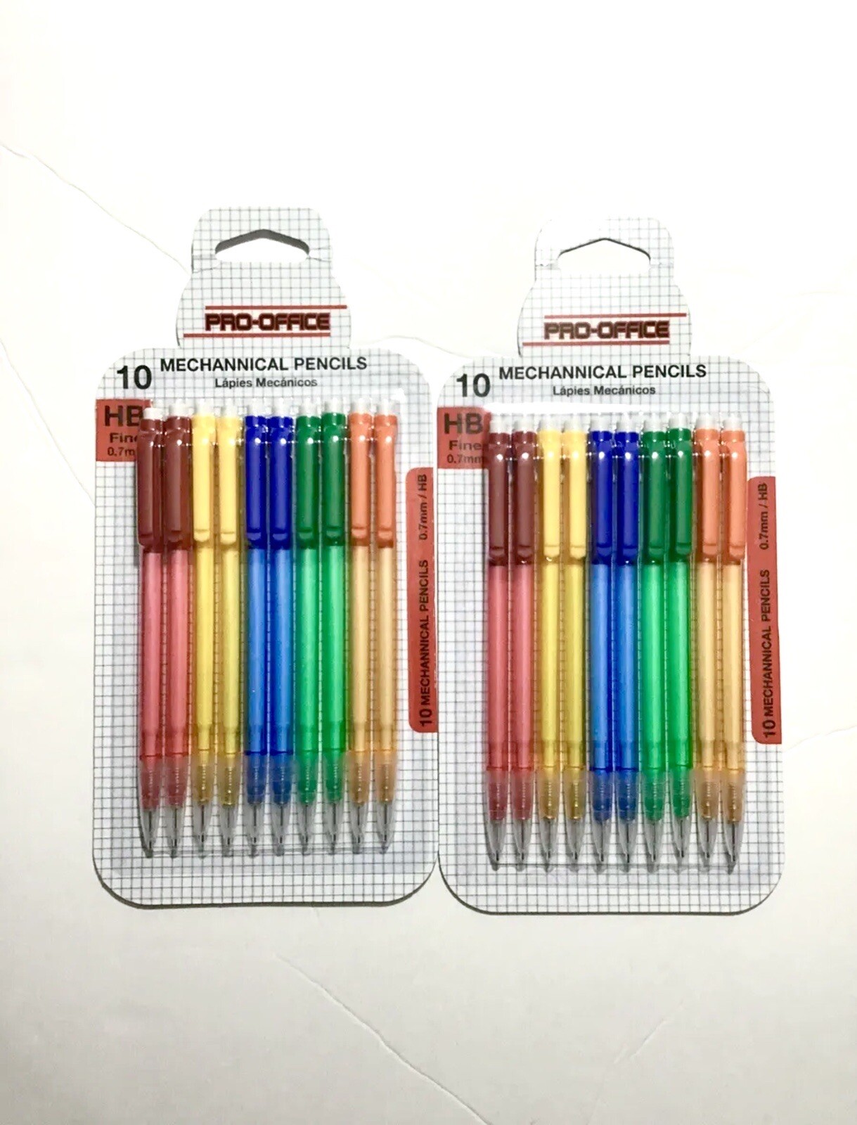 20 PC PROFFICE MULTICOLOR 0.7MM MECHANICAL PENCILS 2 SETS OF 10 PC EACH