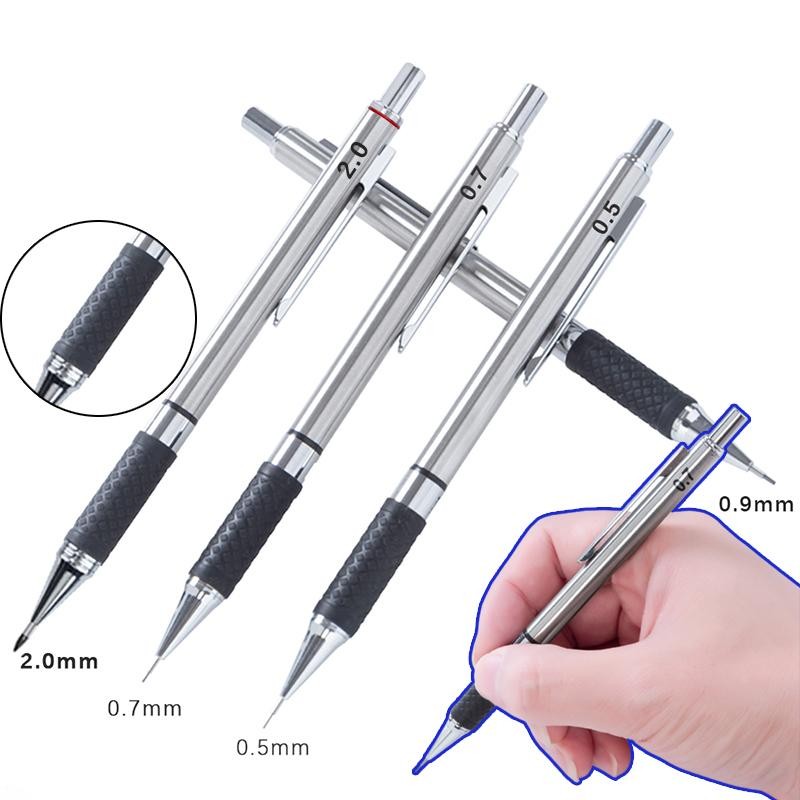 Automatic Metal Mechanical Pencil Set Drawing Multi Size Leads
