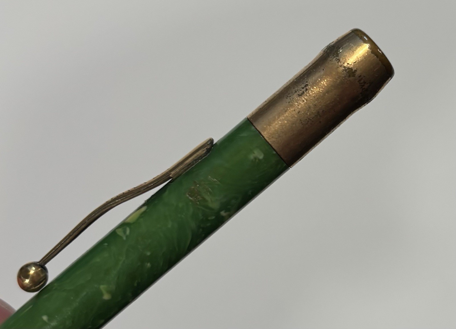 Chilton Vintage Mechanical Pencil Art Deco Green Marbled Celluloid Functional