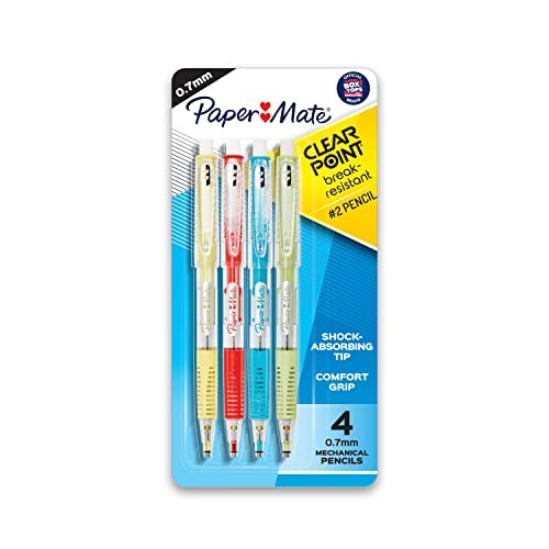 Clearpoint Mechanical Pencils – 0.7mm Break – 4 Count – Assorted