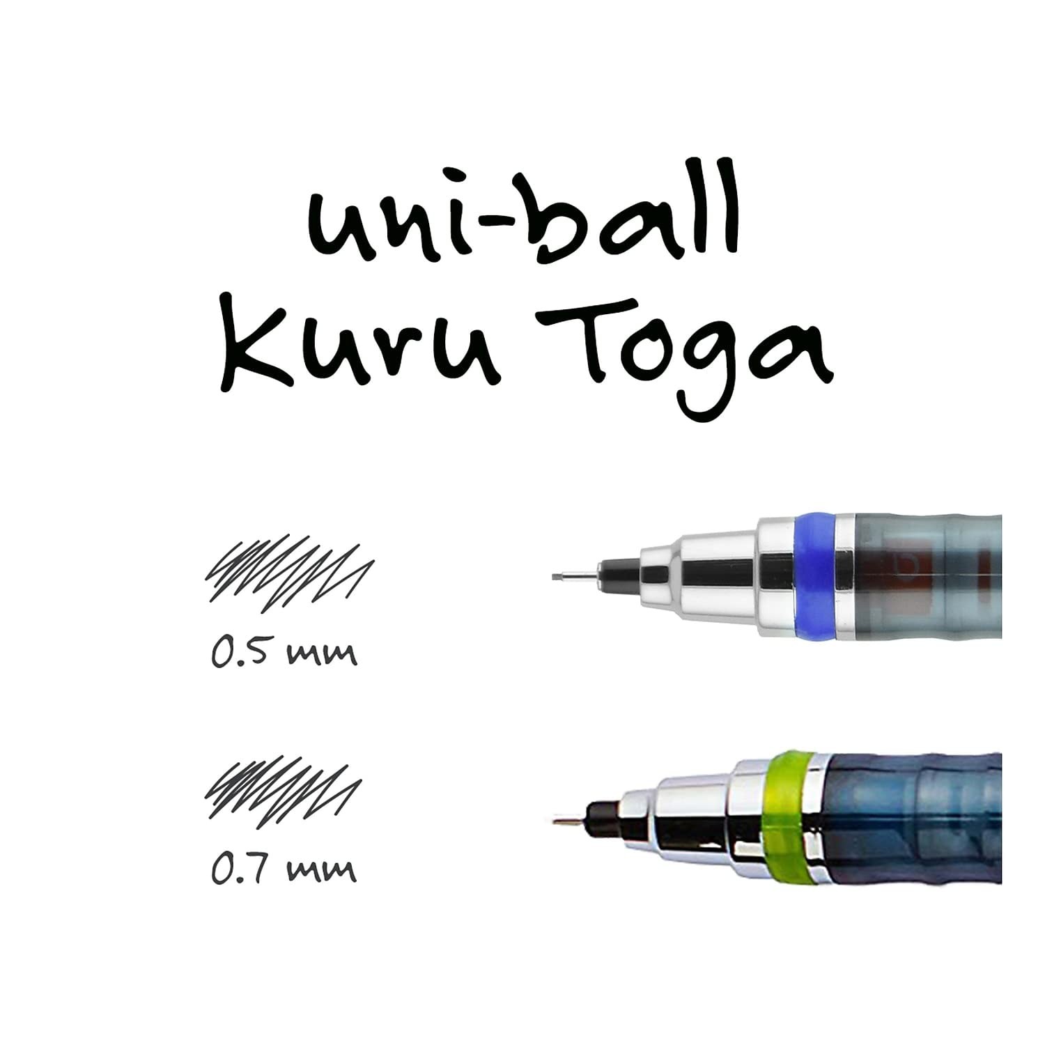 Kuru Toga Mechanical Pencil, 0.7 mm, Lead Refills, Erasers, HB 2, Rotating