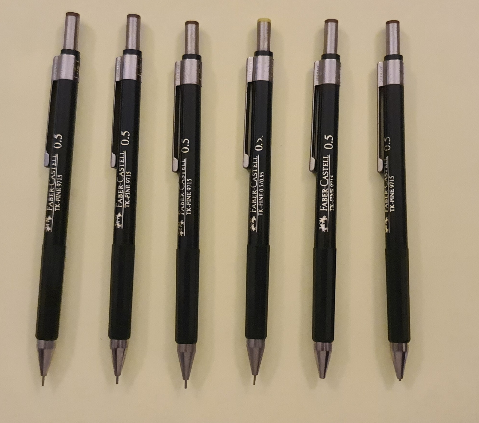 6 items*Vintage 90s FABER CASTELL TK-FINE mechanical pencil lead +eraser 0.50mm