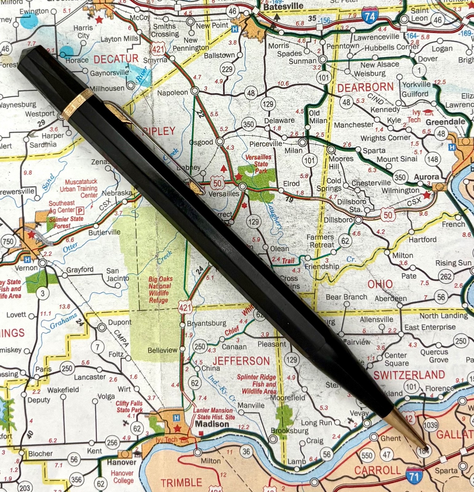 Vintage Autopoint Mechanical Pencil Large Black w/gold Standard Size “Executive”