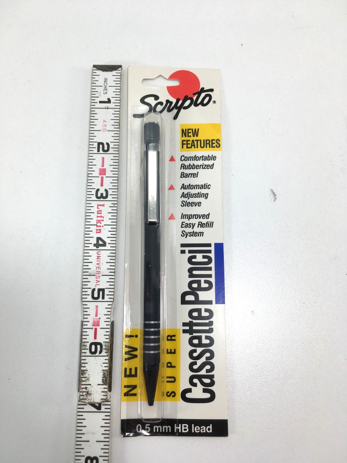 (X3) 1990 Scripto Super Cassette Mechanical Pencil P1450C .5mm Lead Black Japan