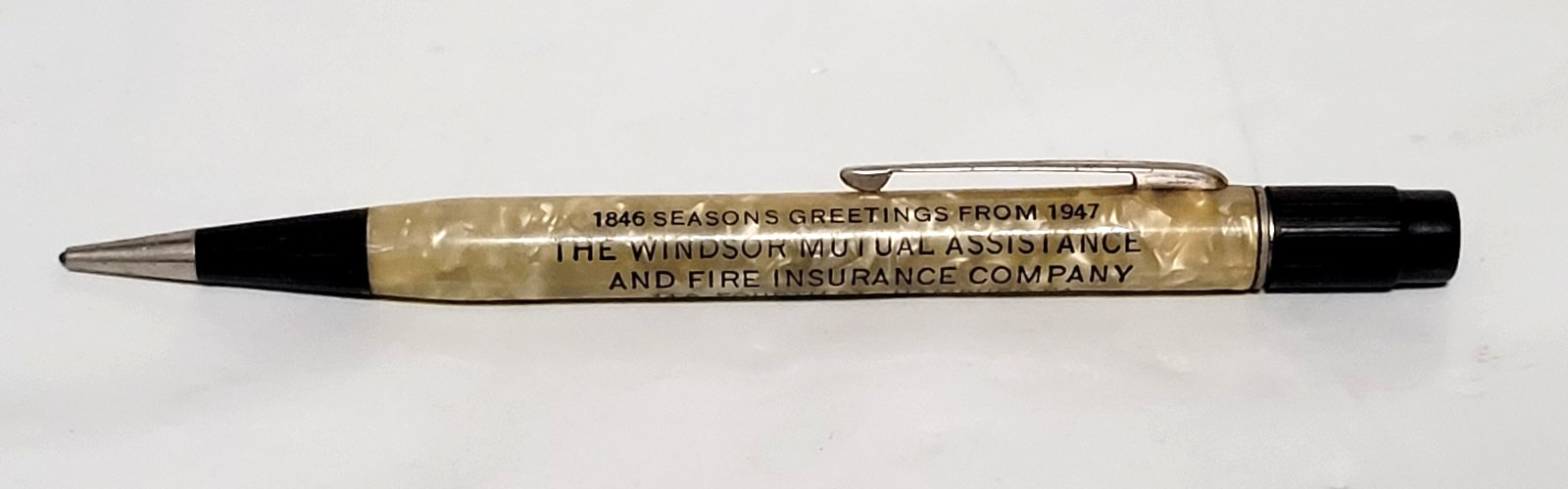 RARE Windsor Mutual Assistance & Fire Insurance, Hamburg, Pa. Mechanical Pencil