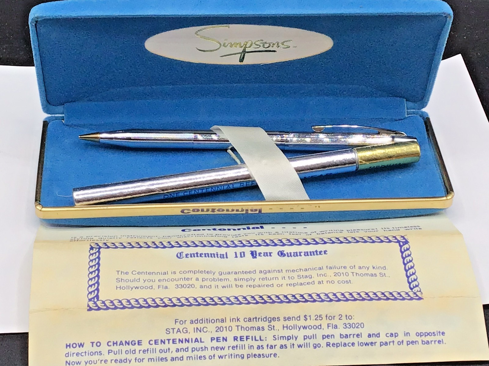 CENTENNIAL for SIMPSONS – MECHANICAL PENCIL in BOX w/REFILL TUBE & PAPERS (no re