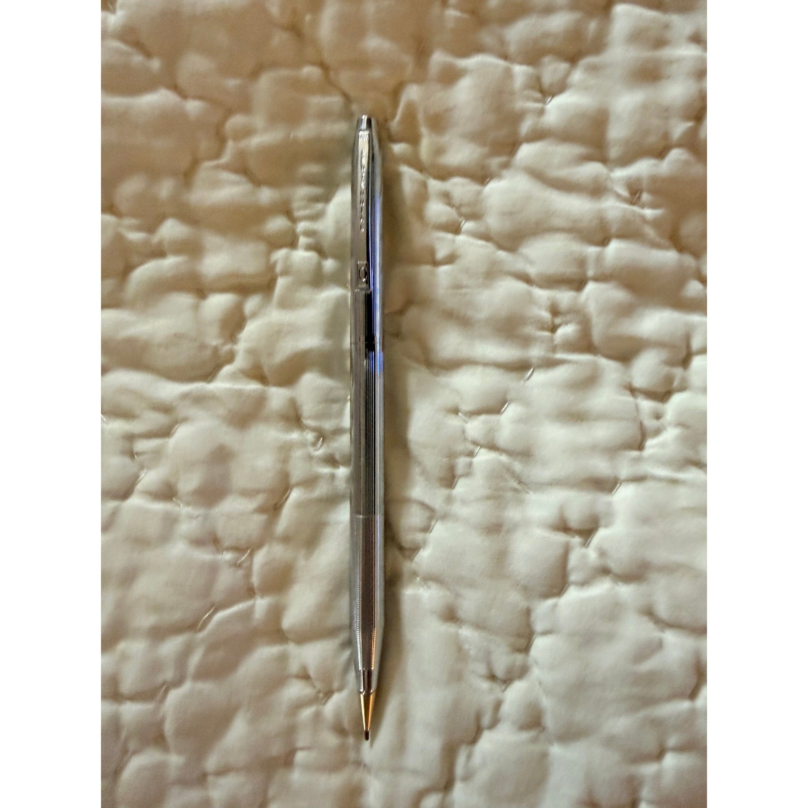 Vintage Cross Centennial Mechanical Pencil Chrome Pinstripe Made in USA Gold Tip