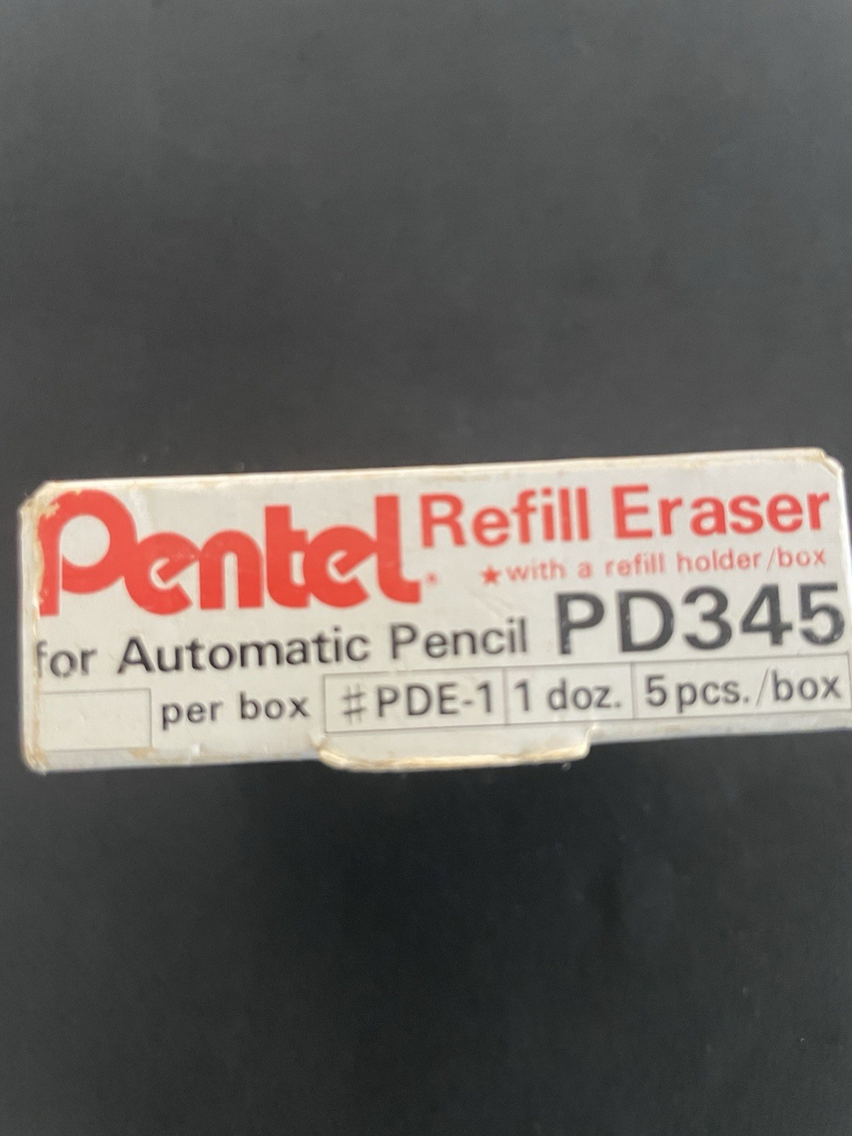 Pentel Refill Eraser For Automatic Pencil PD345 Vintage, box of 12, 5pcs/box