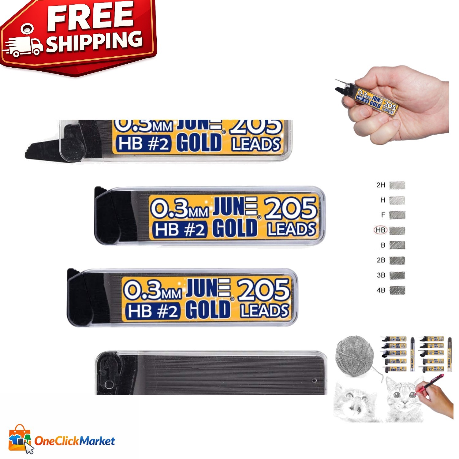 Extra Fine 0.3 mm Graphite Lead Refill Set – 820 HB Leads in Elegant Dispensers
