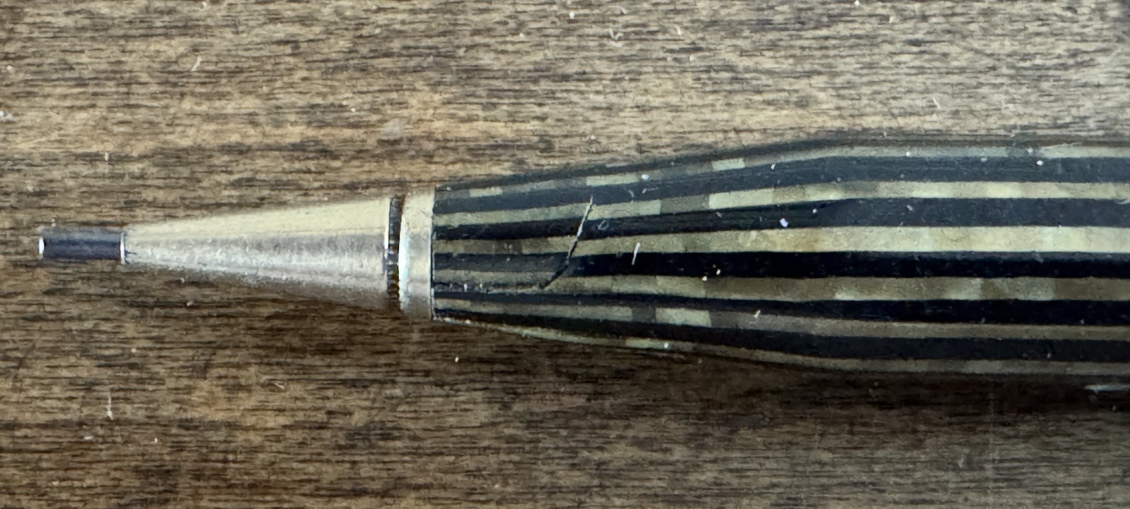 VINTAGE CONKLIN MECHANICAL PENCIL STRIPED TORTOISE SHELL BROWN WORKS