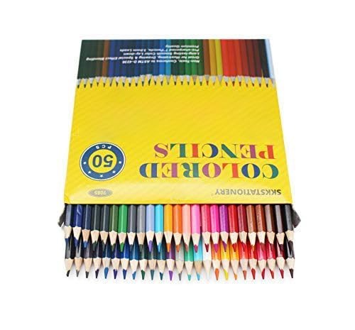 SKKSTATIONERY 50Pcs Colored Pencils,50 Vibrant 50 Count (Pack of 1),