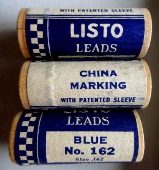 vintage FULL BOX,12 WOOD PKS,LISTO CHINA MARK LEAD~OLD