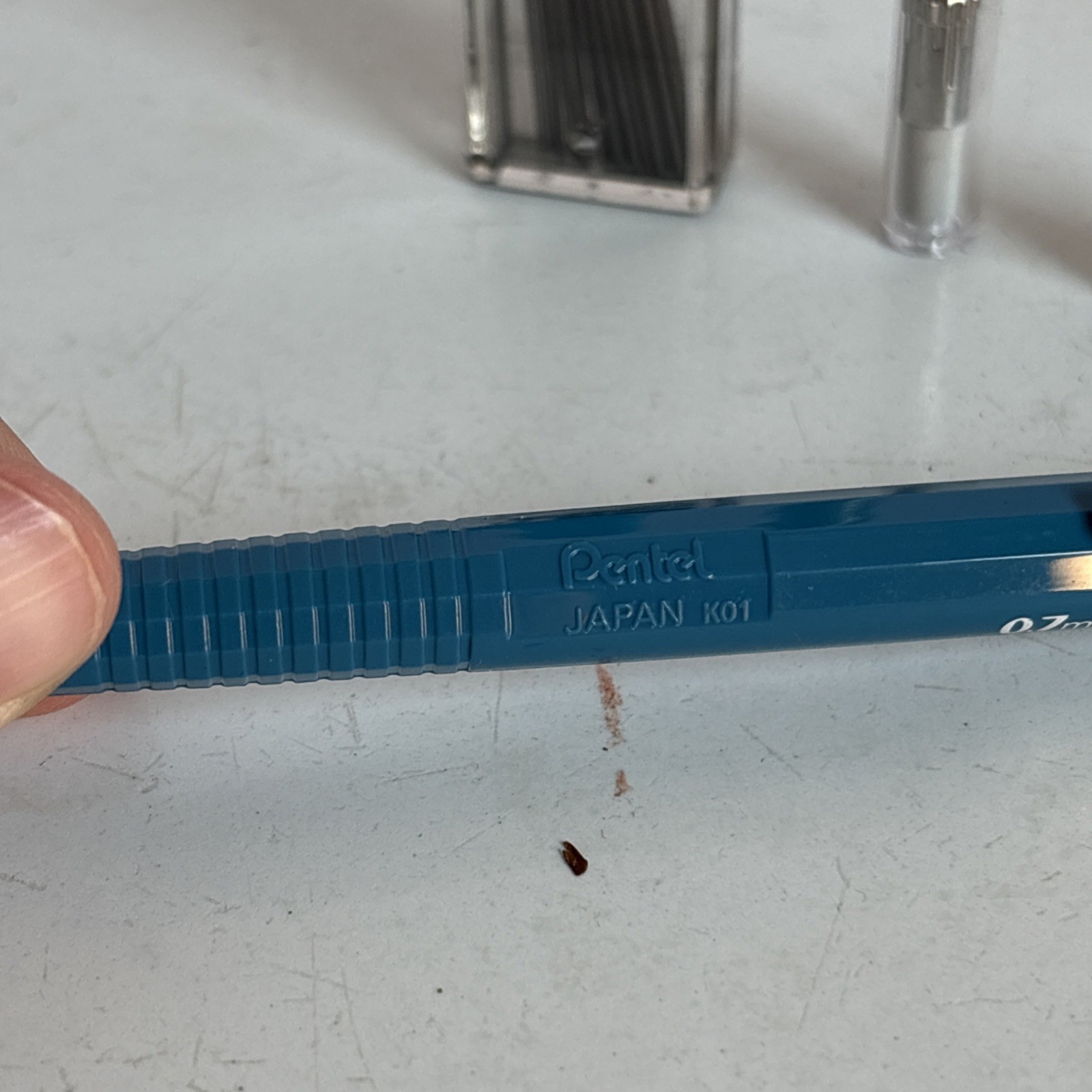 Vintage Blue Pentel P207 Mechanical Pencil .7mm Japan Working With Extras