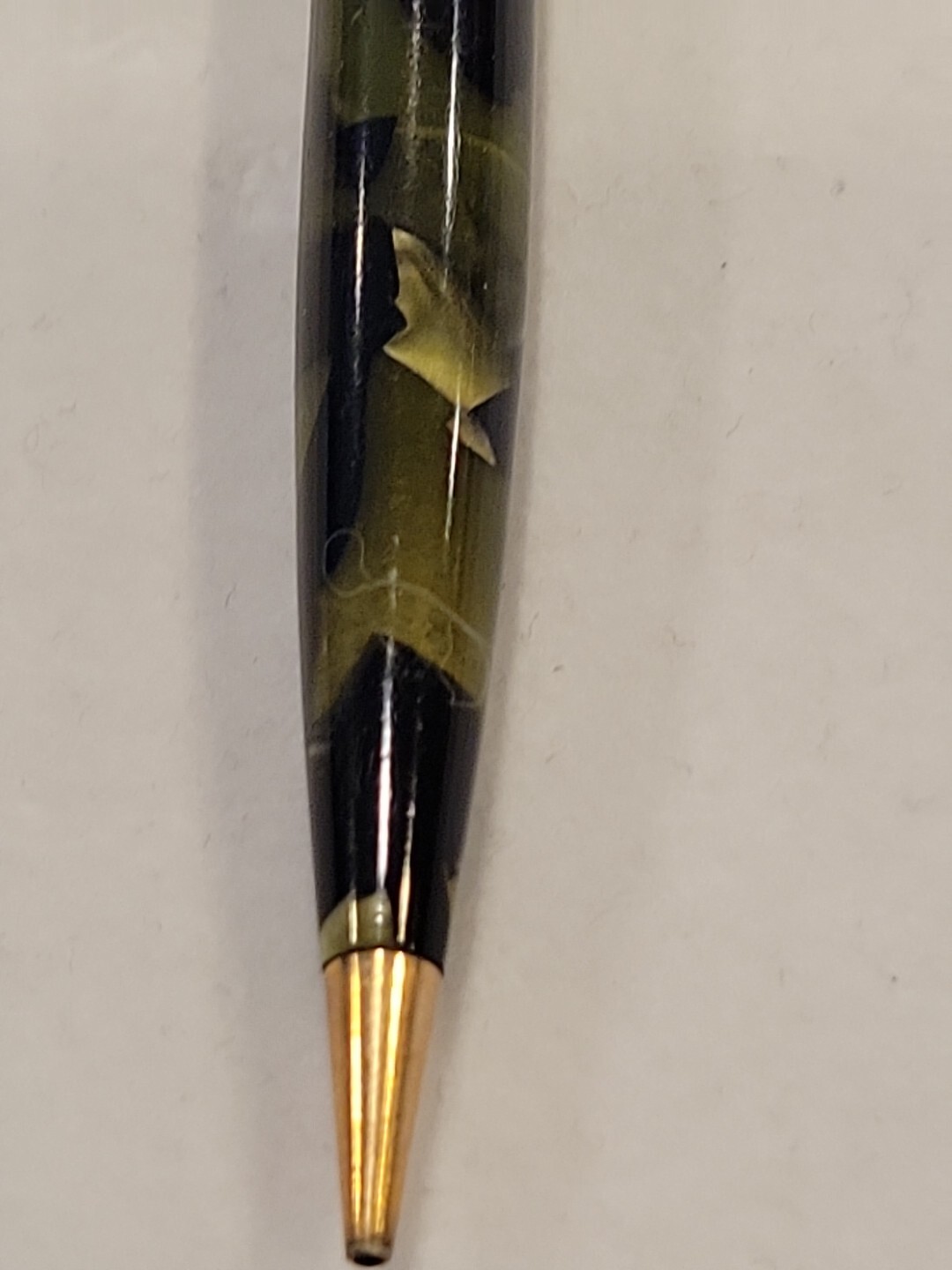 VTG GORGEOUS SHEAFFER OVERSIZE BALANCE PENCIL, BLACK AND GREEN PEARL USA #203