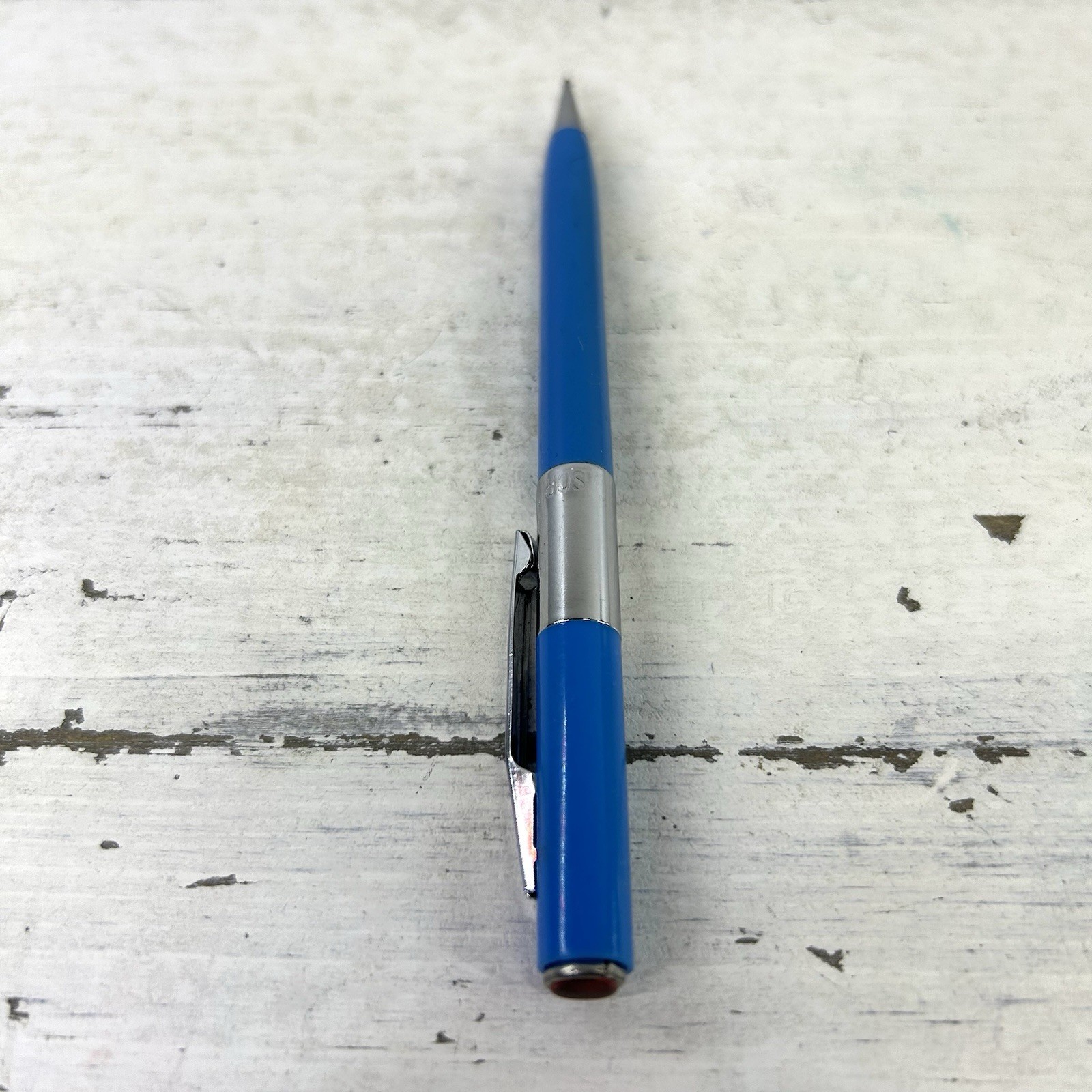 Vintage SCRIPTO Mechanical Pencil Korea Blue w Chrome 1970’s