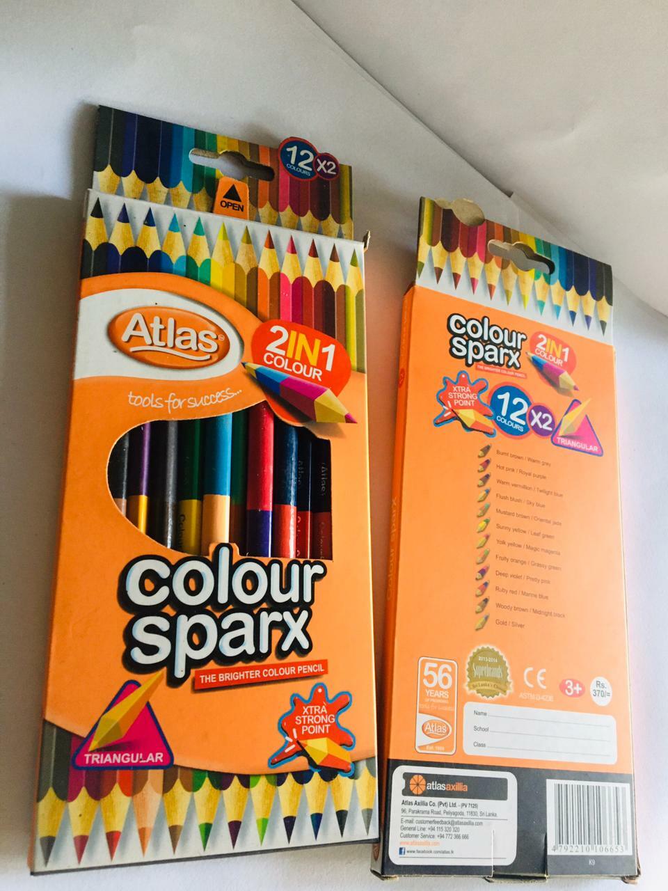 24 Multicolor 12 pencils drawing art kid’s adults 2 in 1 wood pencil Stationary