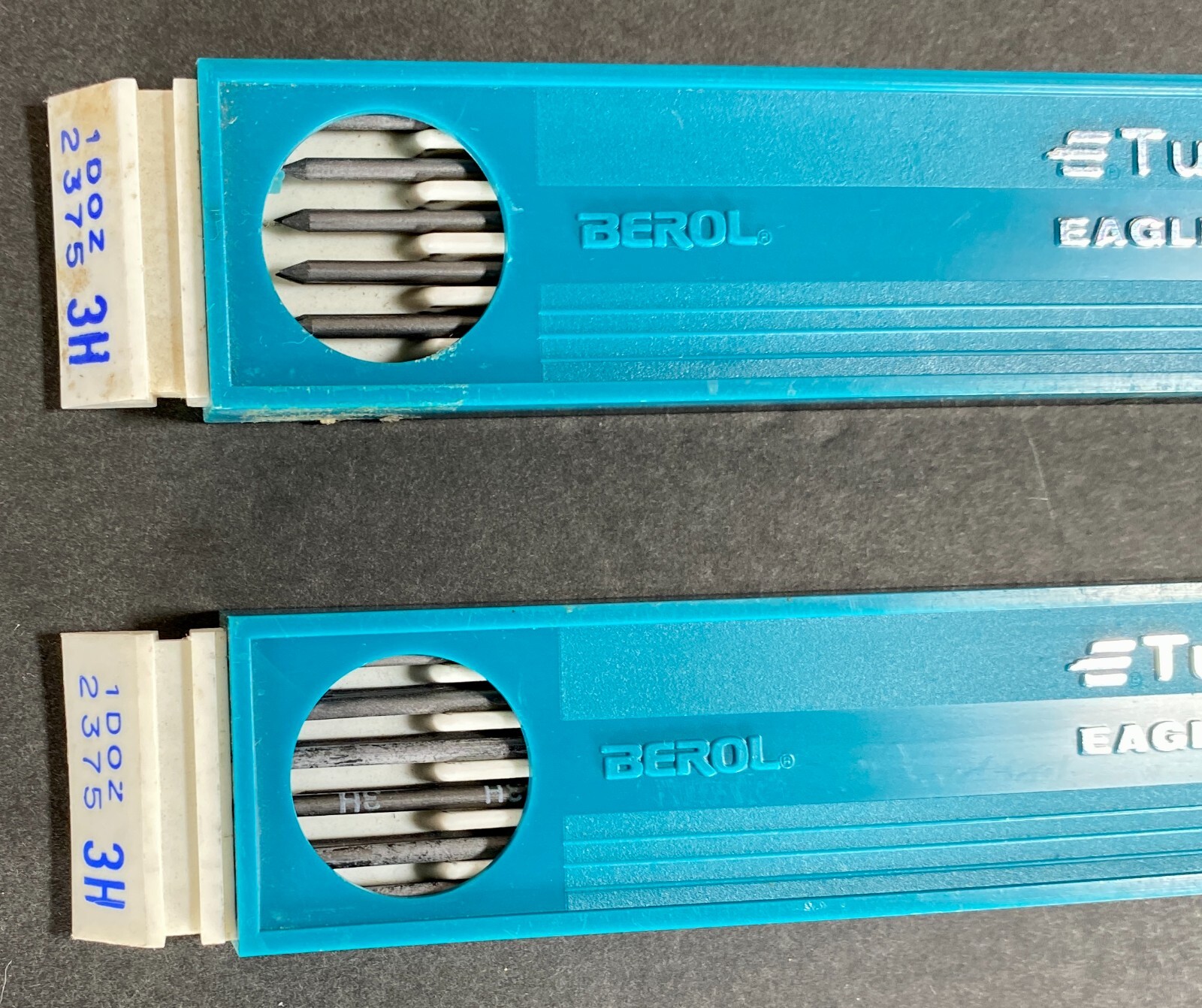 Berol Turquoise Eagle Drawing Pencil Leads ~ 2375 3H ~ 12 Leads/Box ~ Lot of 2